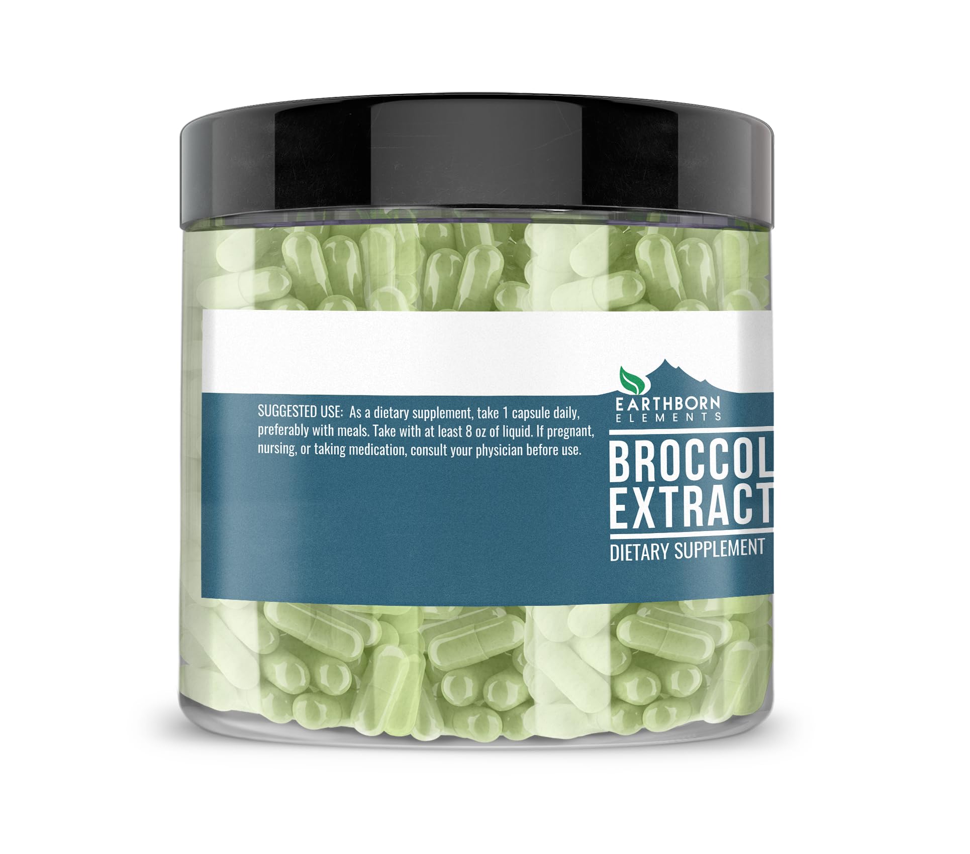 Earthborn Elements Broccoli Extract Capsules bottle with label
