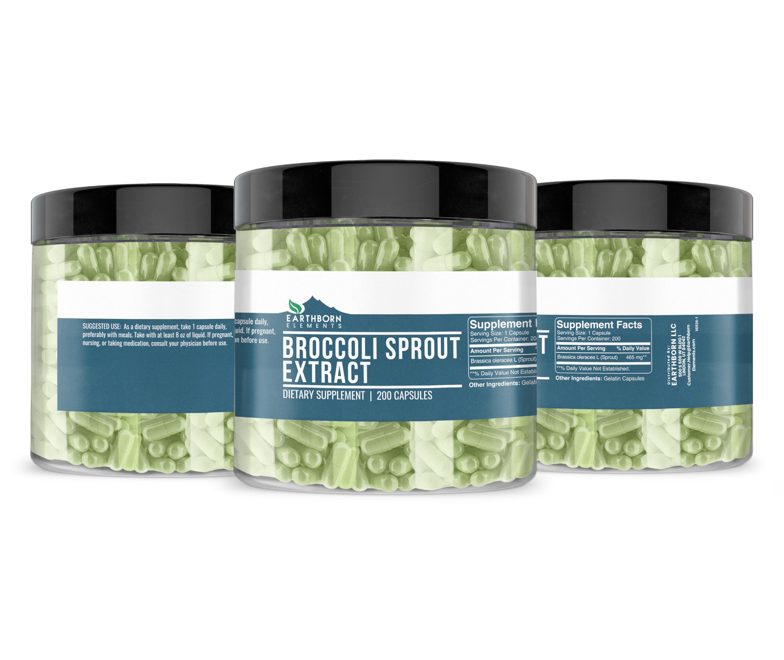 Earthborn Elements Broccoli Extract Capsules close-up of capsules