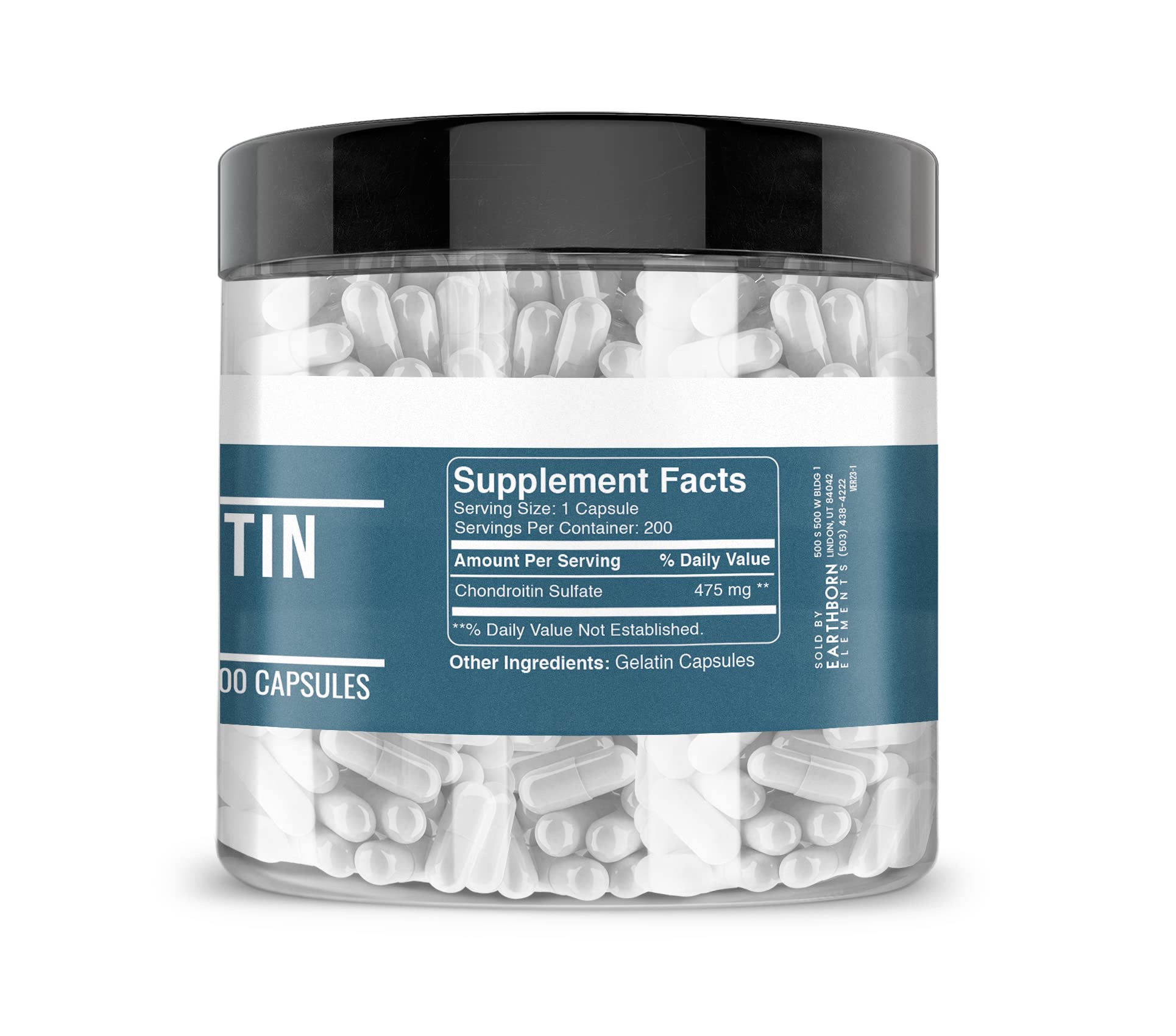 Earthborn Elements Chondroitin Sulfate capsules on a wooden surface