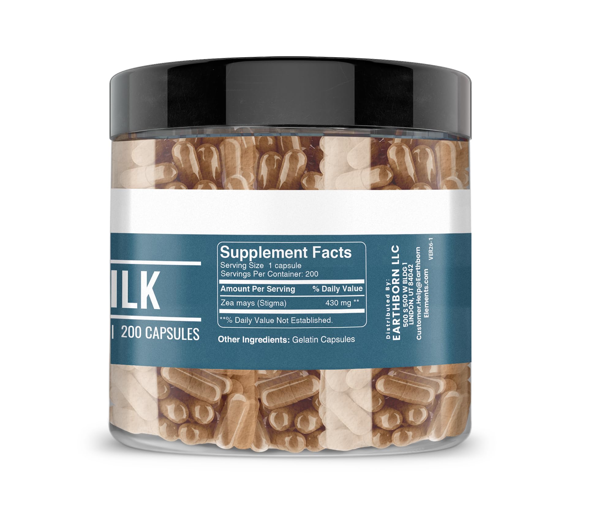 Earthborn Elements Corn Silk Extract Capsules side view