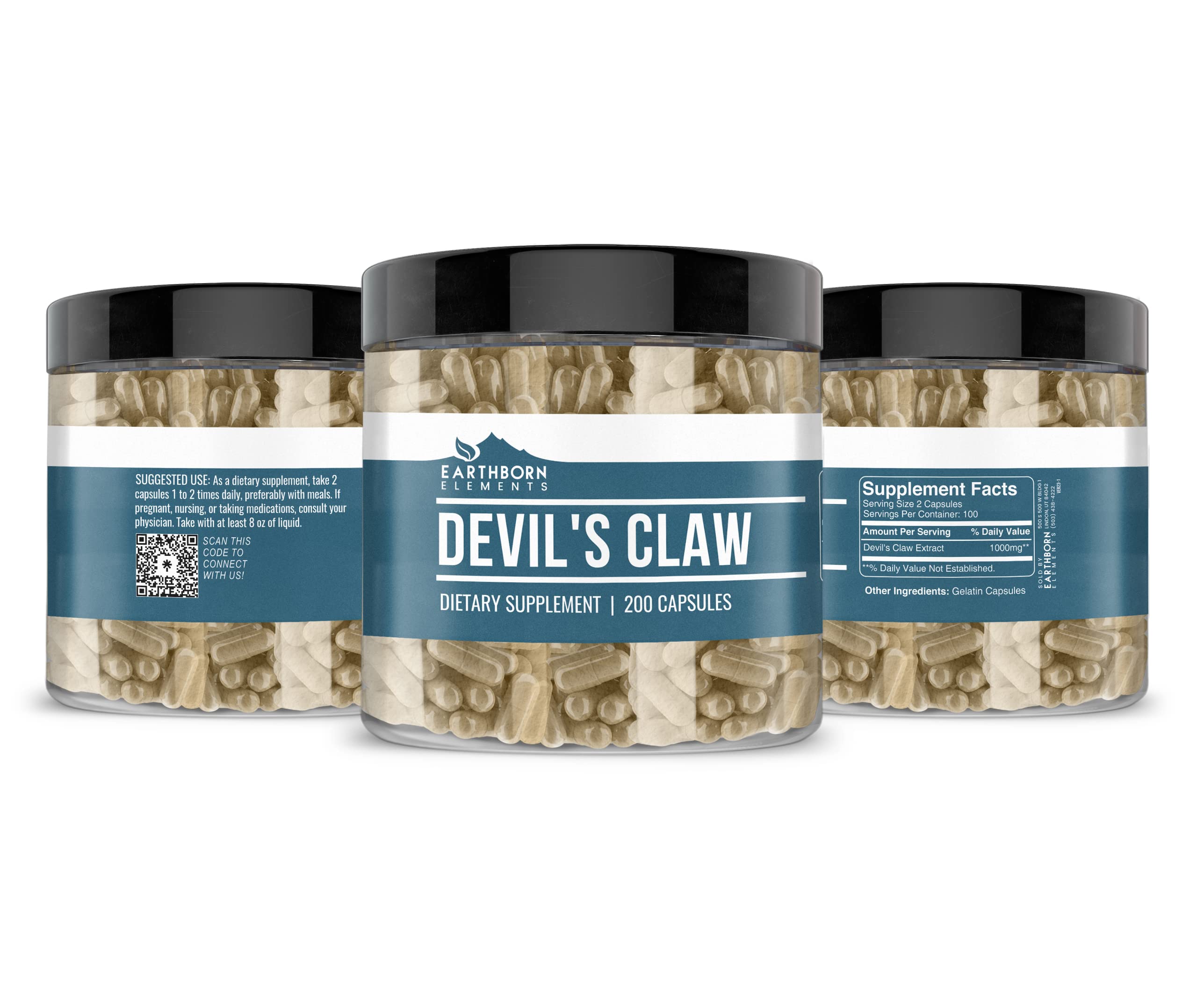 Earthborn Elements Devil’s Claw Extract Capsules close-up of capsules