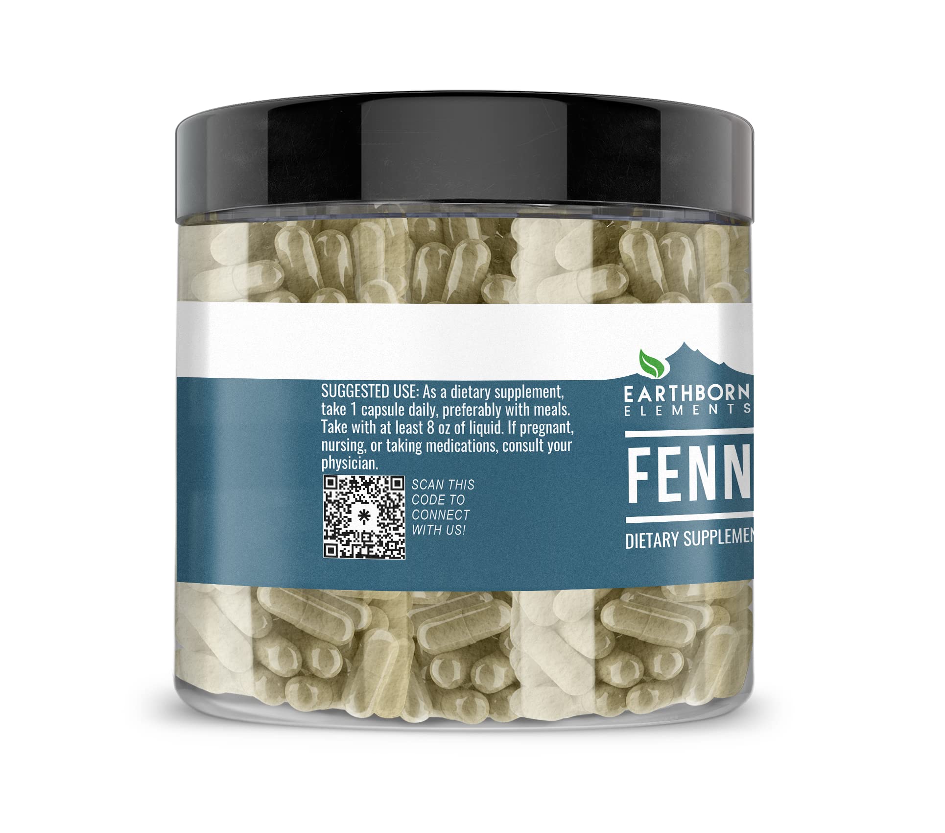 Earthborn Elements Fennel Seed Capsules bottle side view