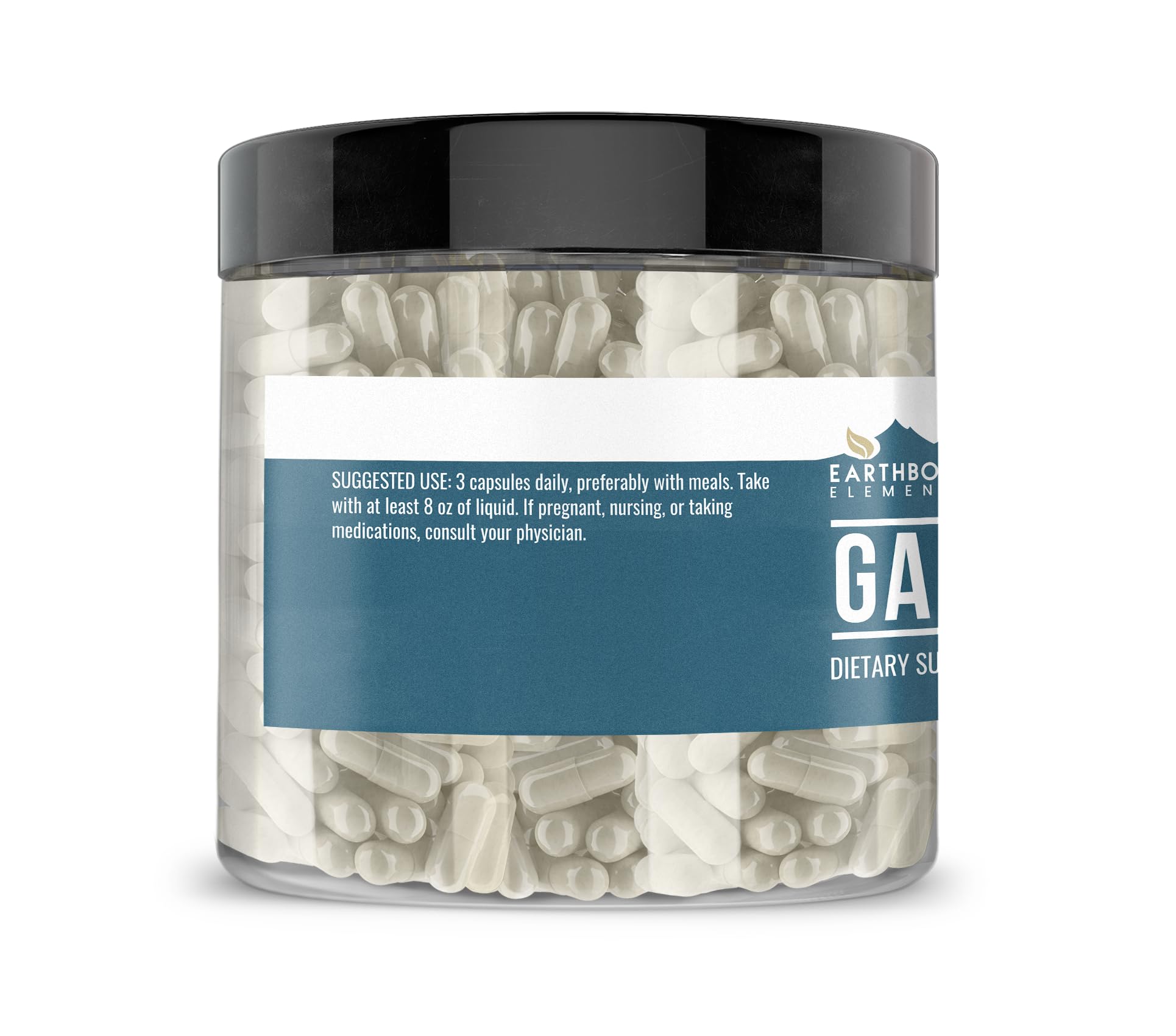 Earthborn Elements Garlic Capsules back view with ingredient list