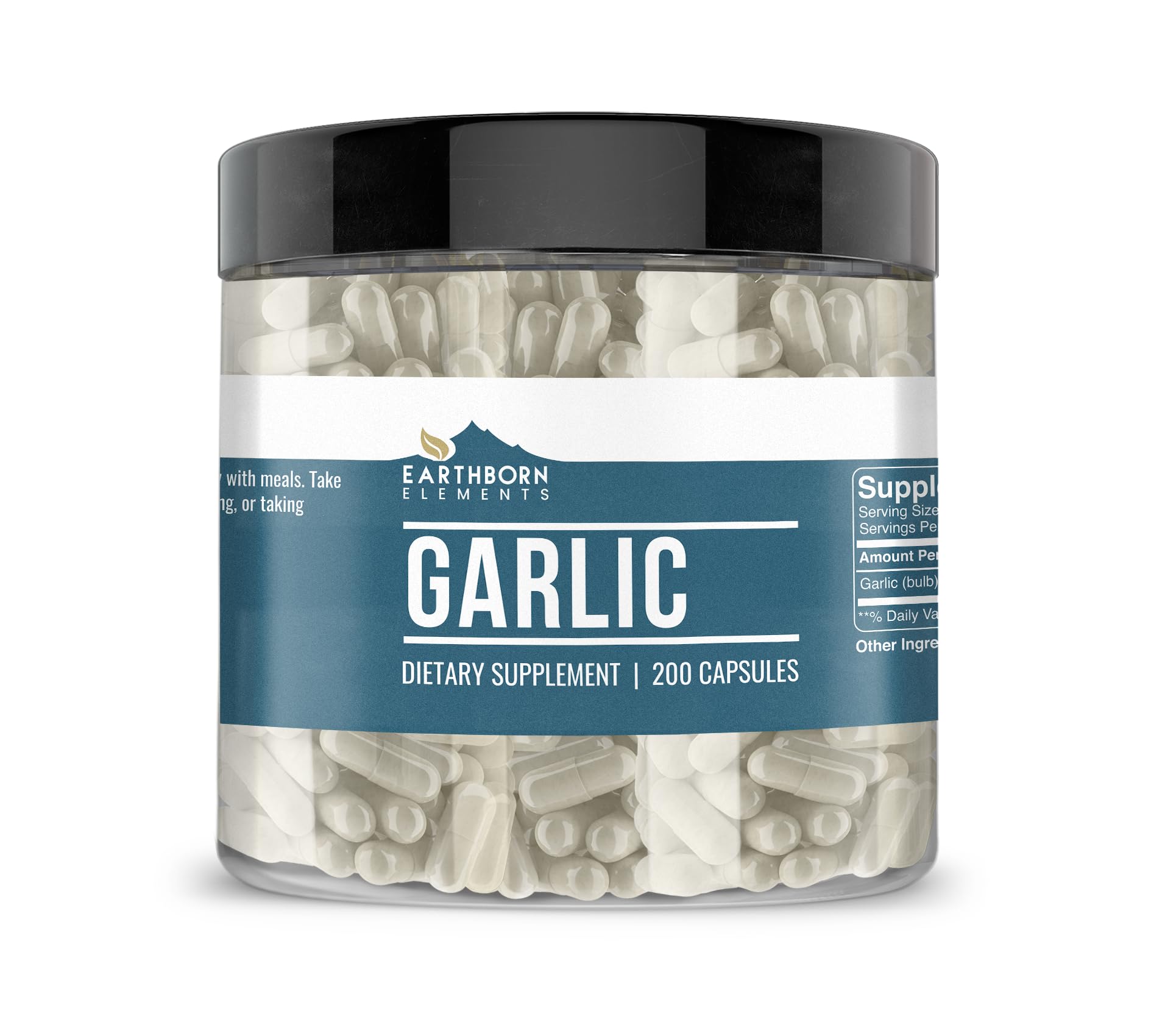 Earthborn Elements Garlic Capsules front view with packaging