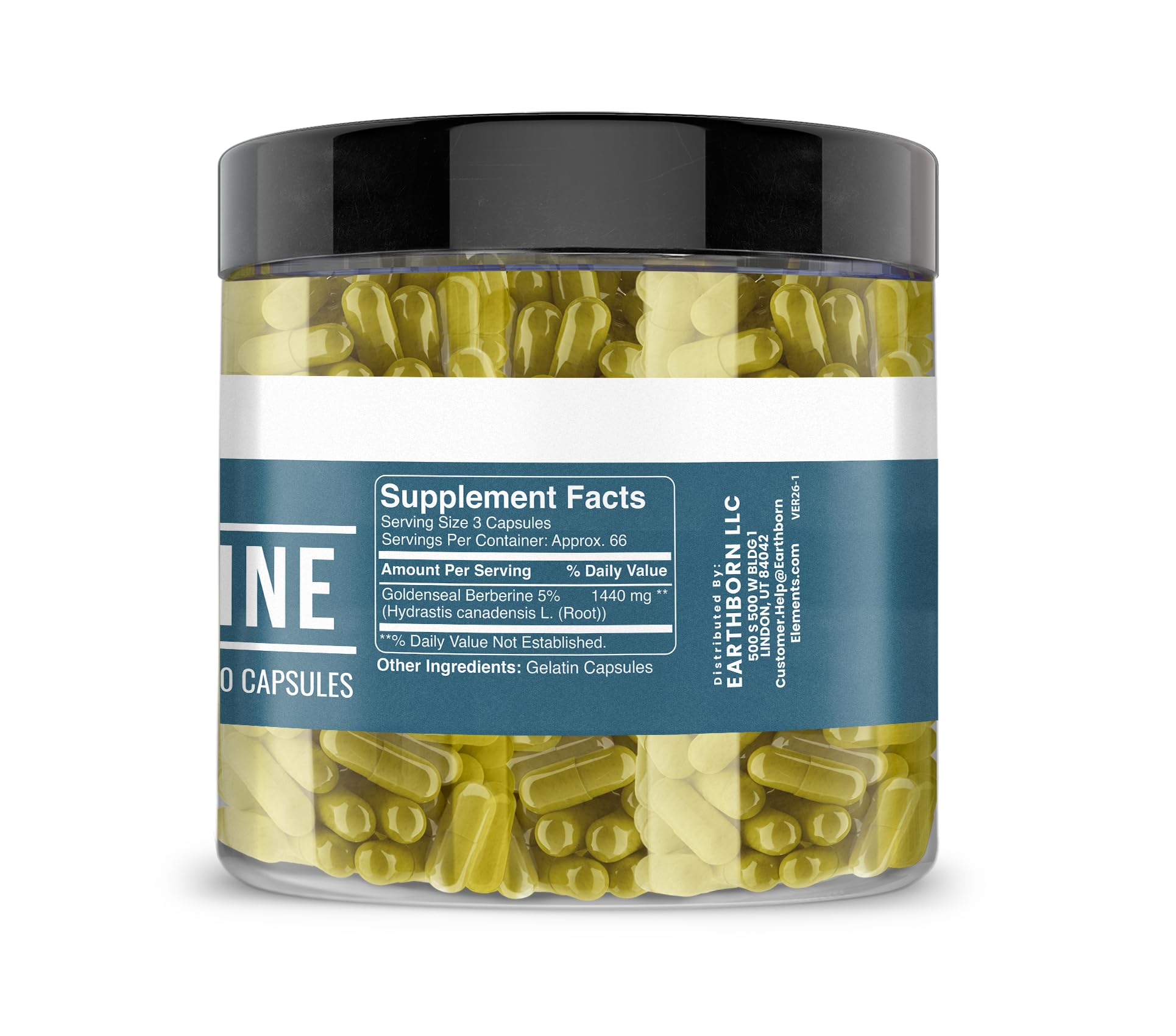 Earthborn Elements Goldenseal Berberine 200 Capsules side view