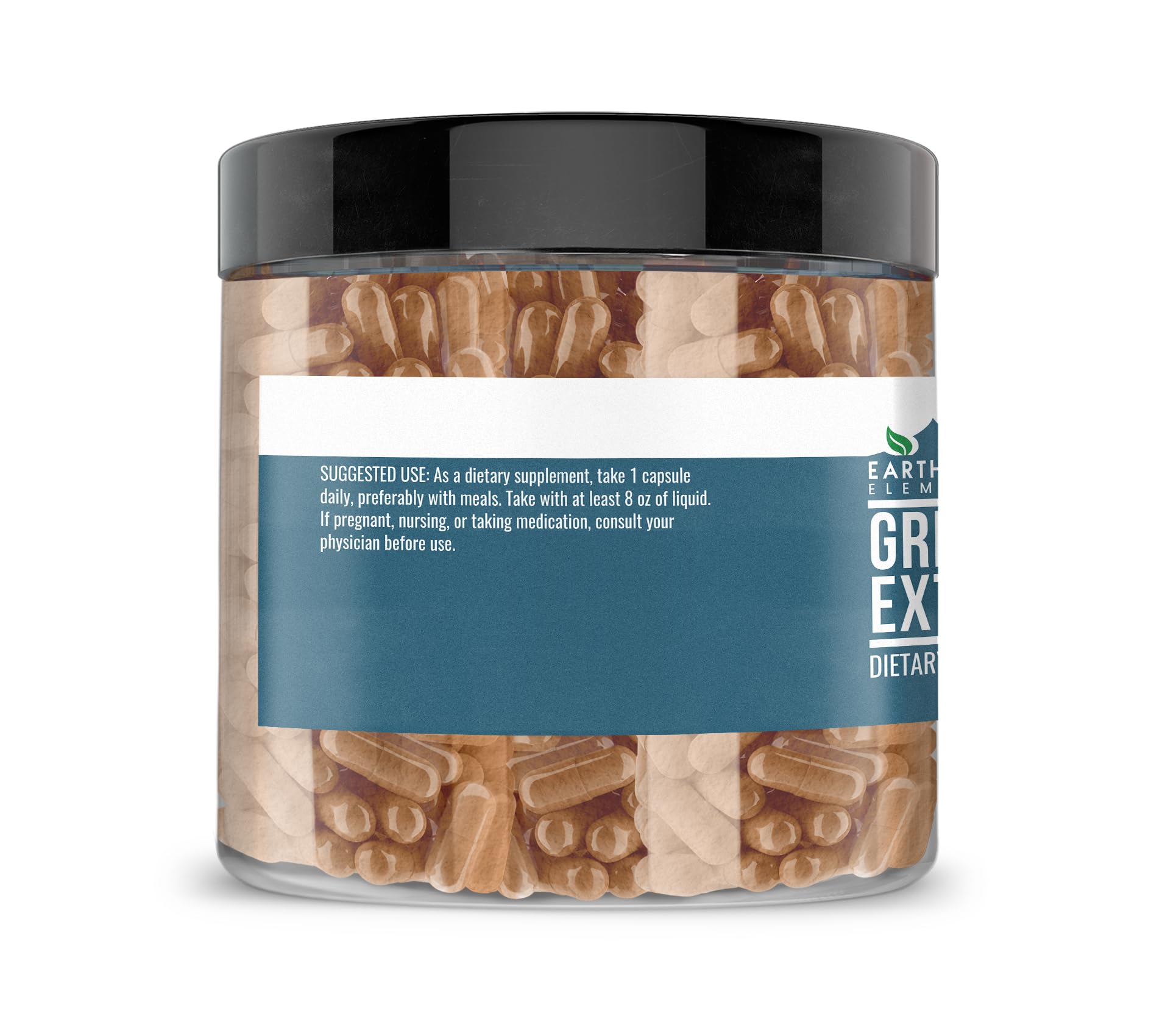Earthborn Elements Green Tea Extract Capsules side view