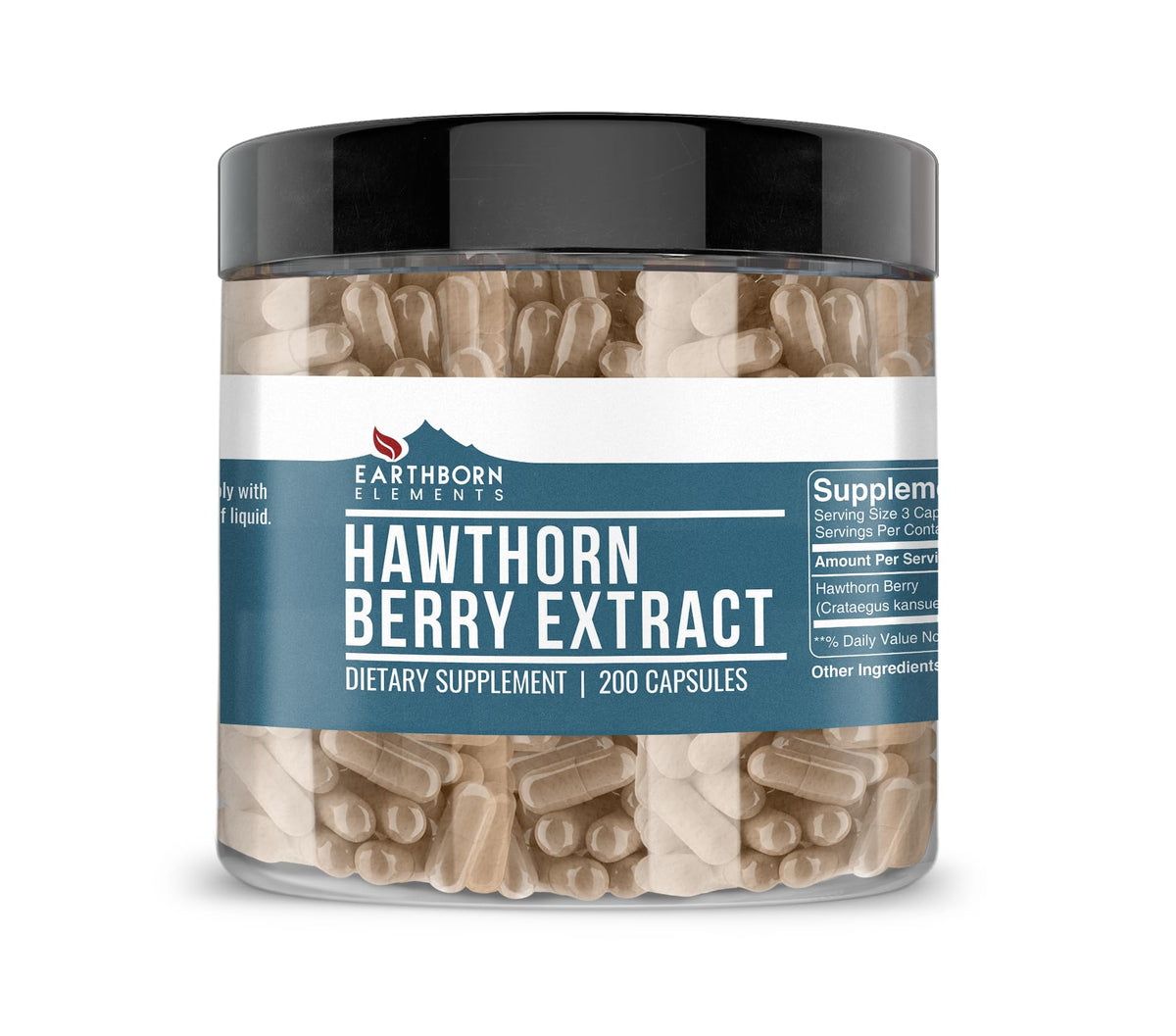 Earthborn Elements Hawthorn Berry Extract Capsules front view