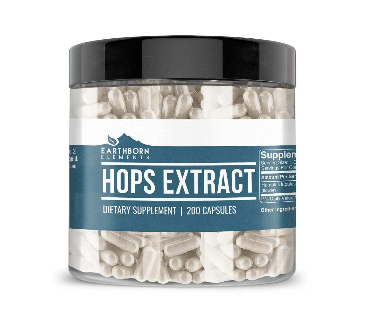 Earthborn Elements Hops Extract 200 Capsules front view