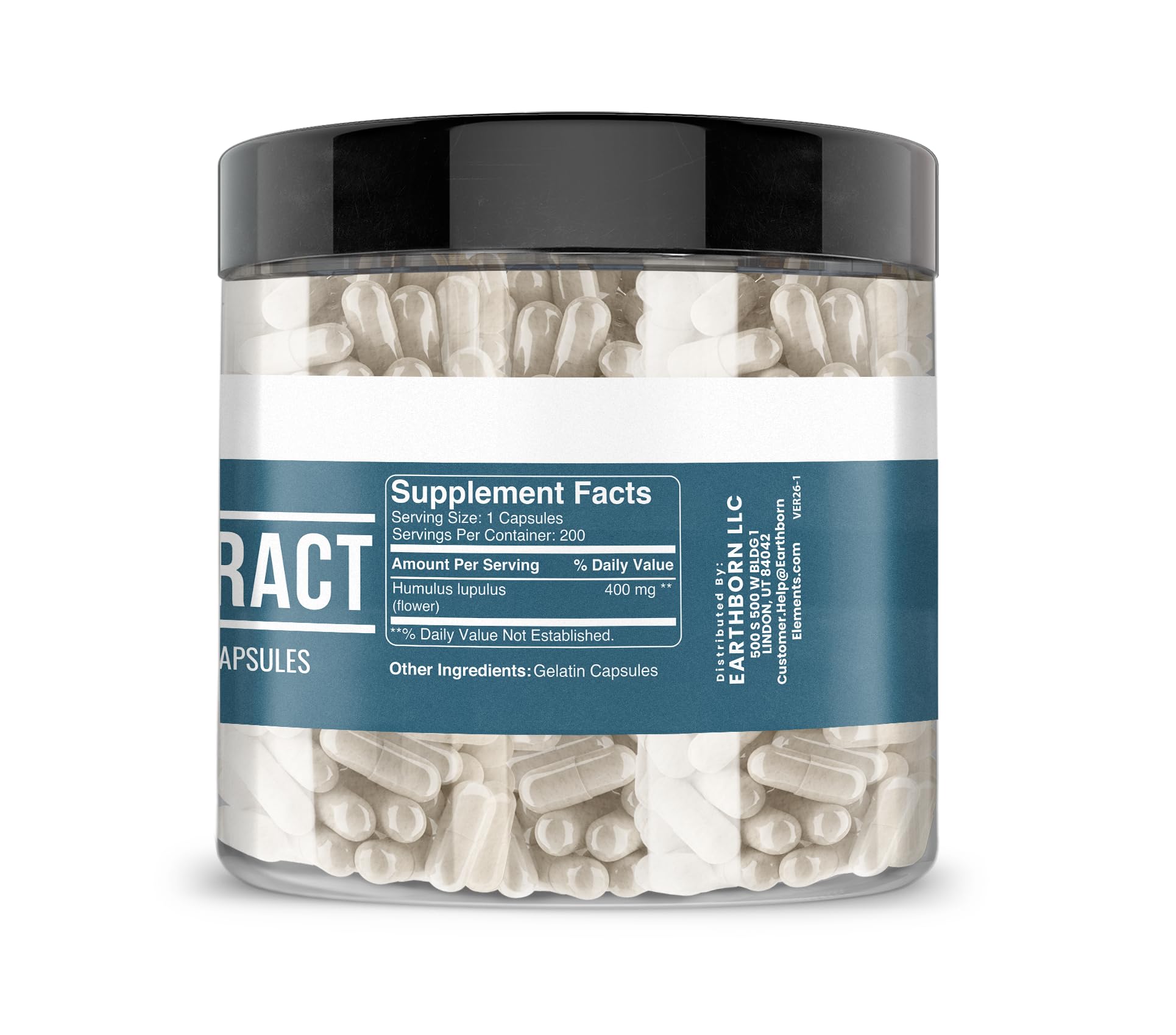 Earthborn Elements Hops Extract 200 Capsules side view