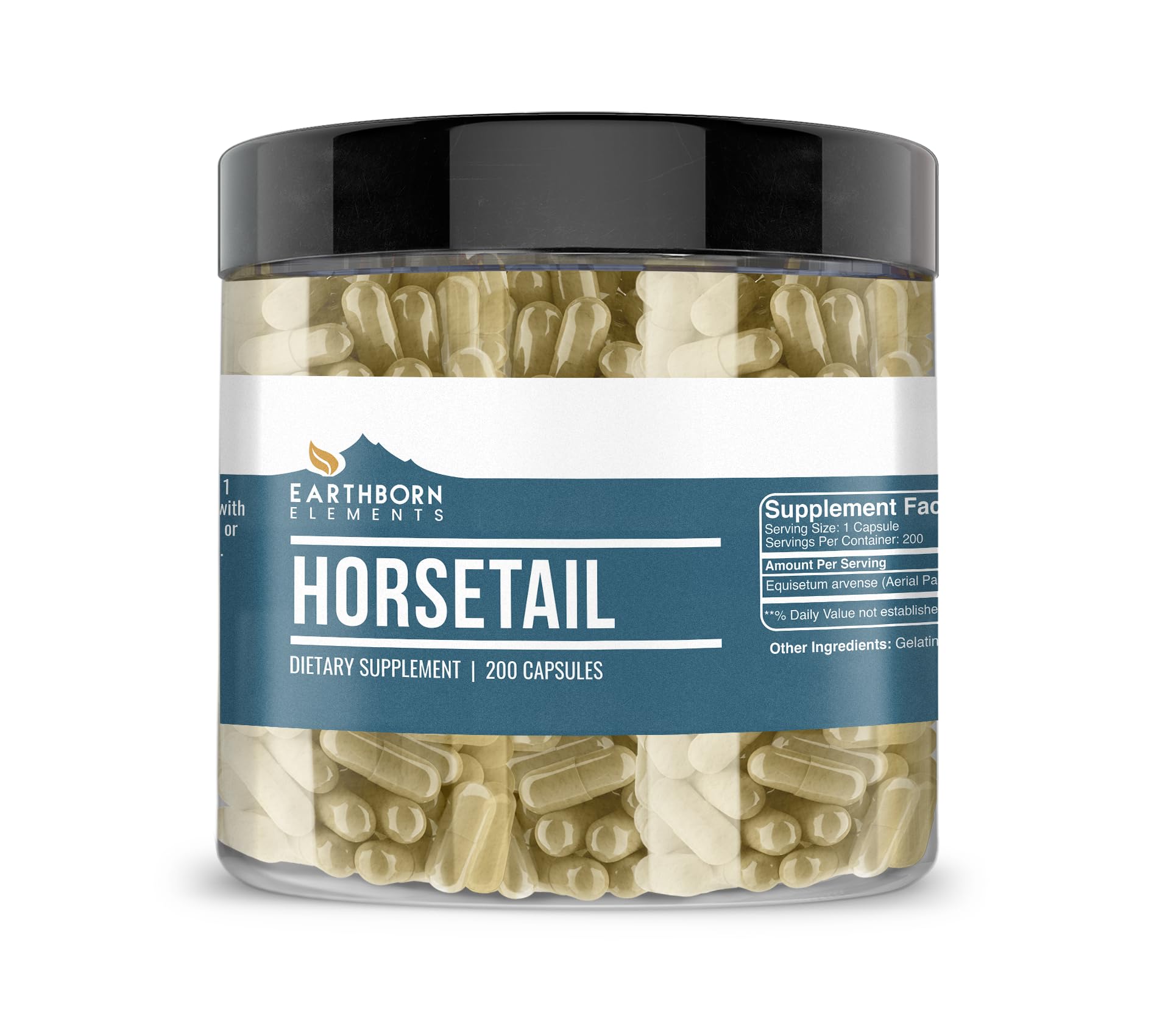 Earthborn Elements Horsetail Capsules front view with packaging