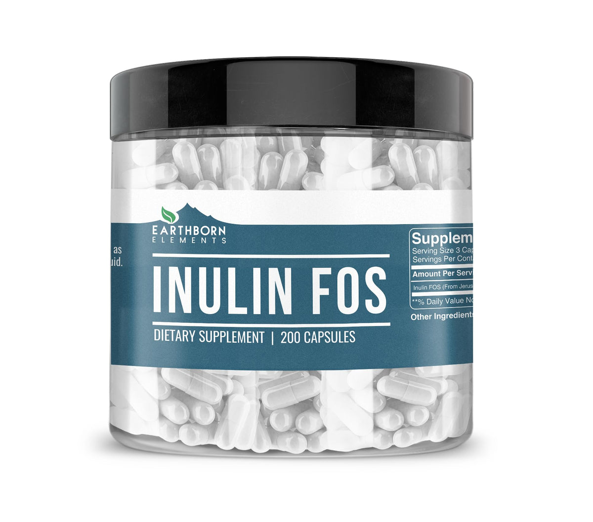 Earthborn Elements Inulin FOS 200 Capsules front view