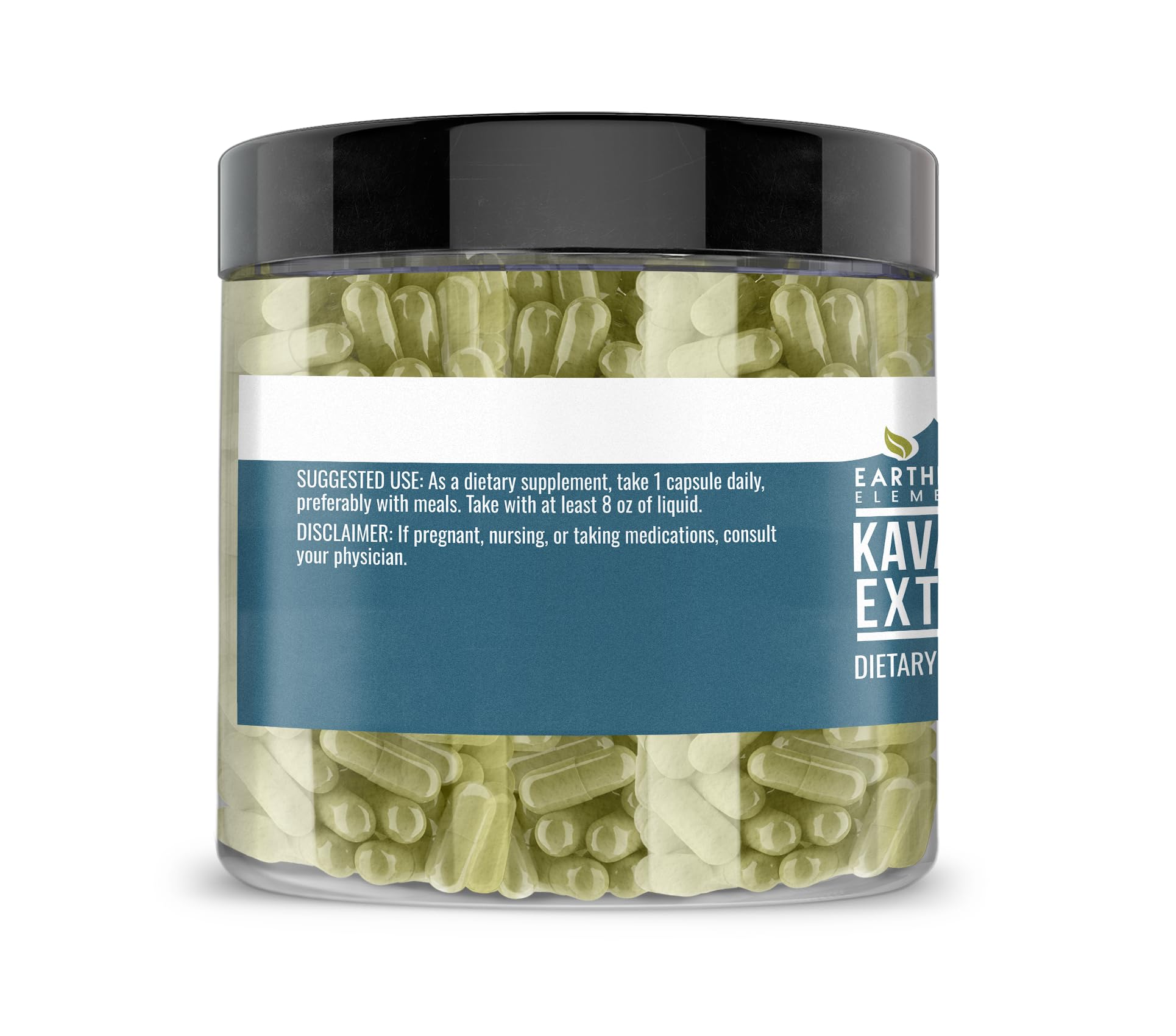 Earthborn Elements Kava Kava Extract Capsules bottle with label