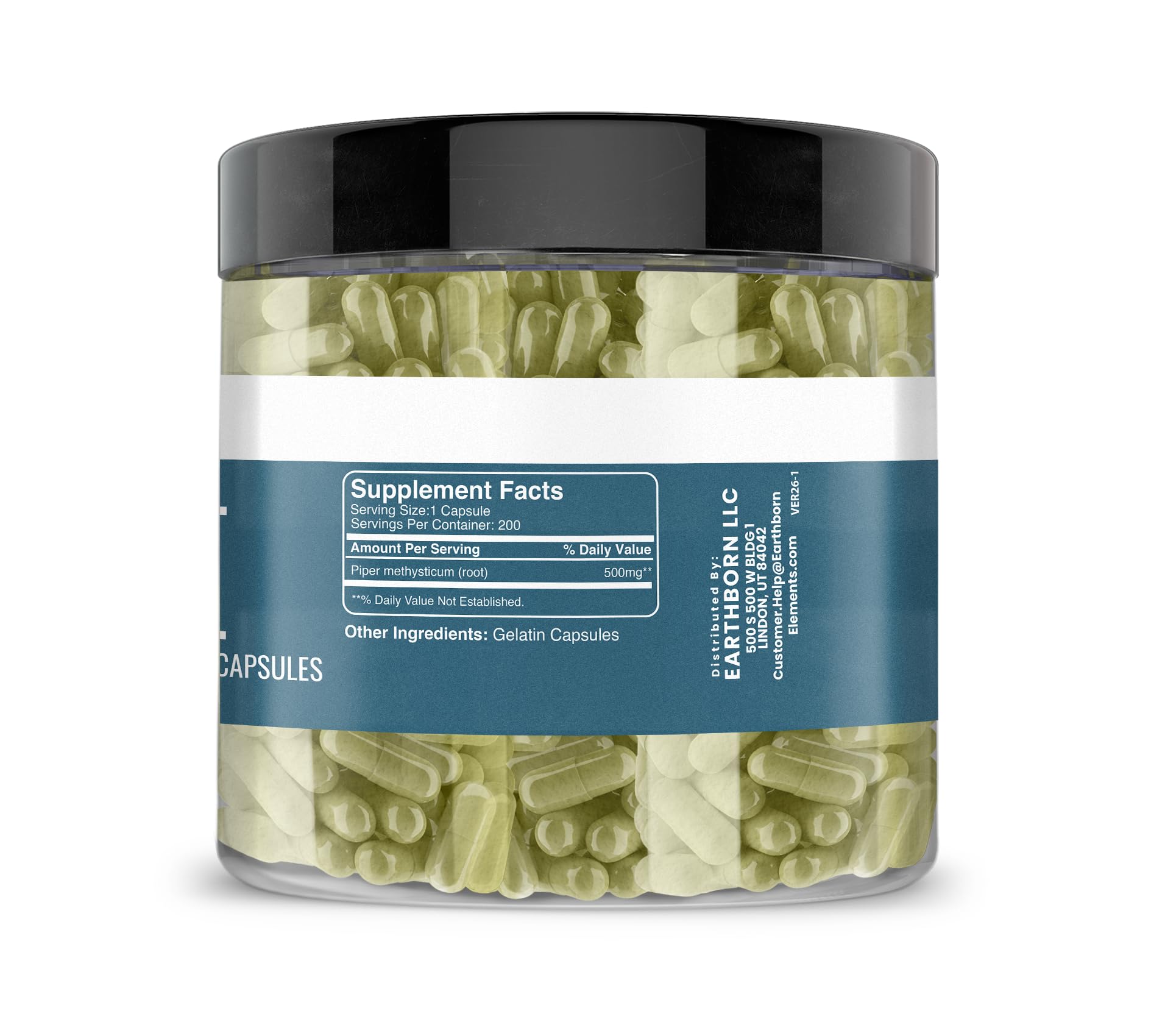 Earthborn Elements Kava Kava Extract Capsules side view