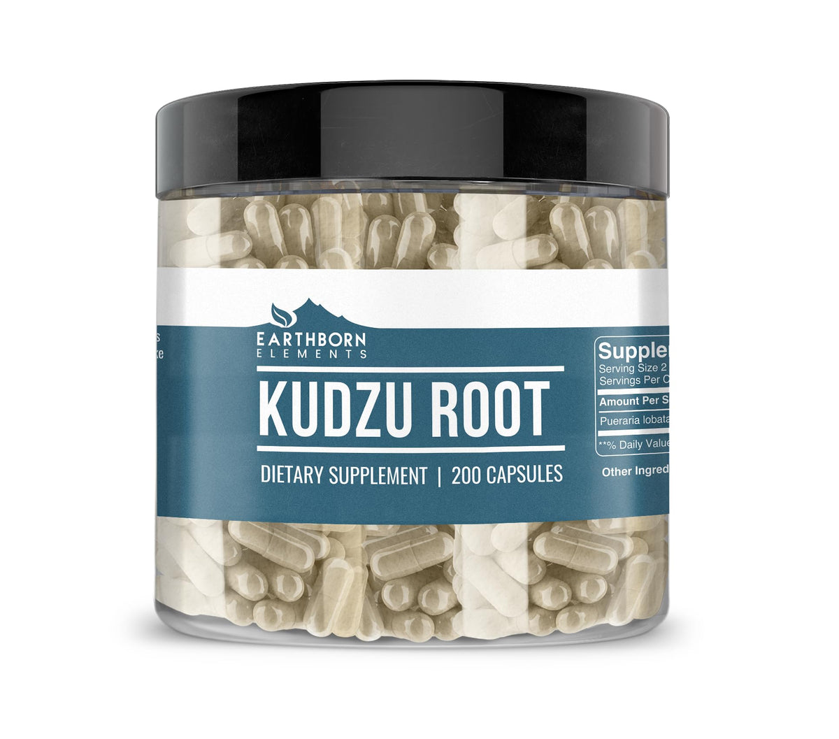Earthborn Elements Kudzu Root Capsules 200 count front view
