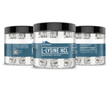 Earthborn Elements L-Lysine HCL Capsules on a wooden surface