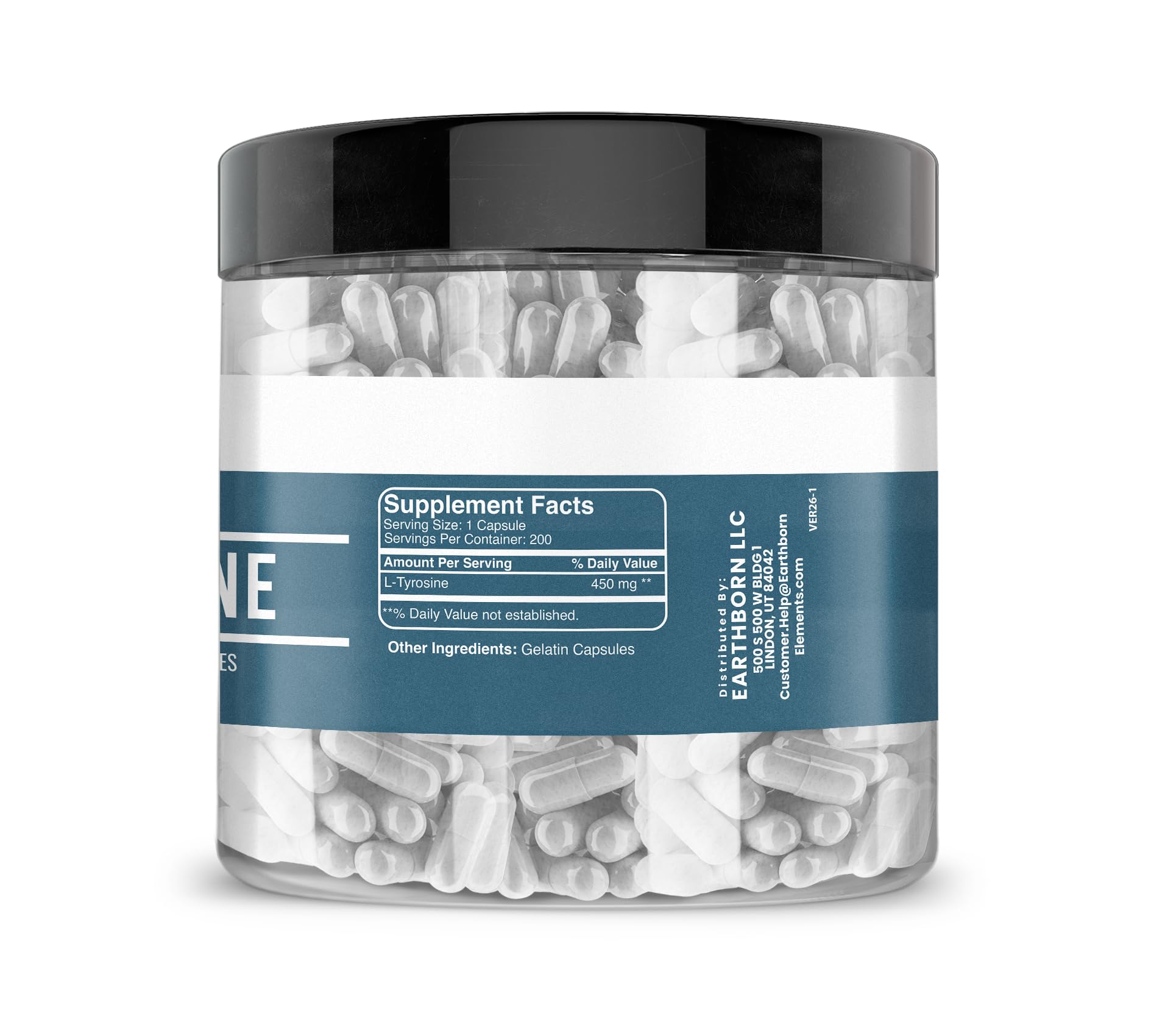 Earthborn Elements L-Tyrosine Capsules side view