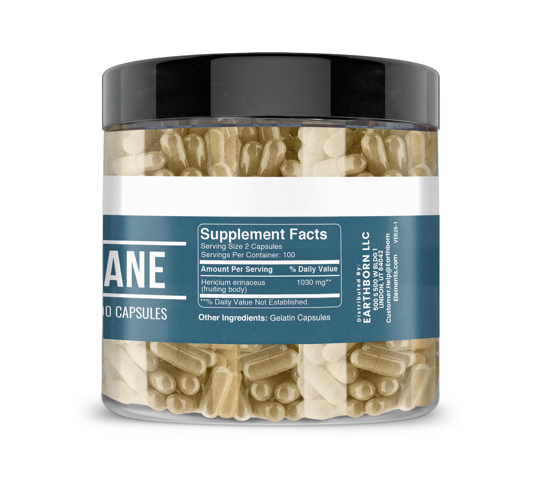 Earthborn Elements Lion’s Mane Capsules side view