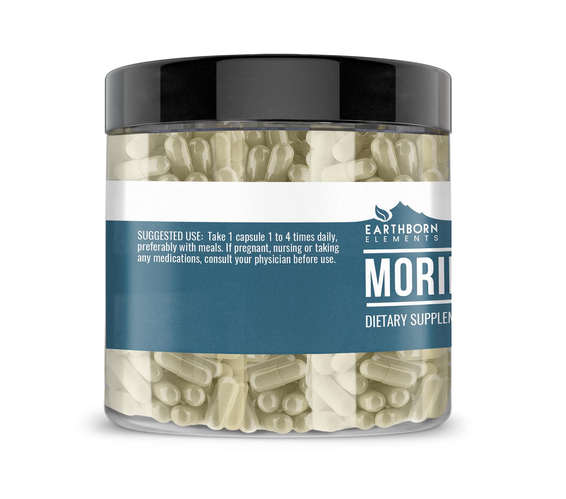Earthborn Elements Moringa Capsules bottle side view