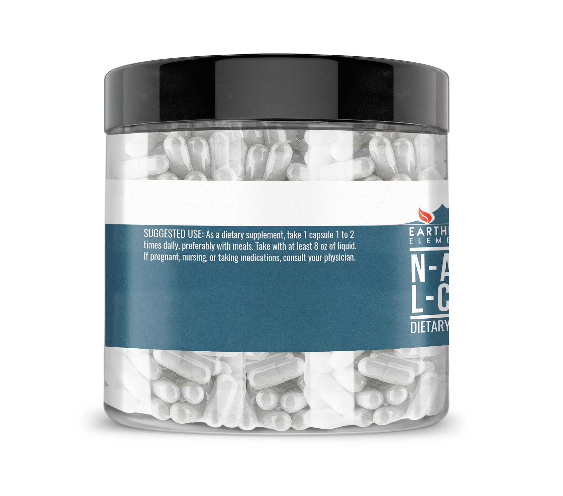 Earthborn Elements NAC Capsules back view with ingredient list