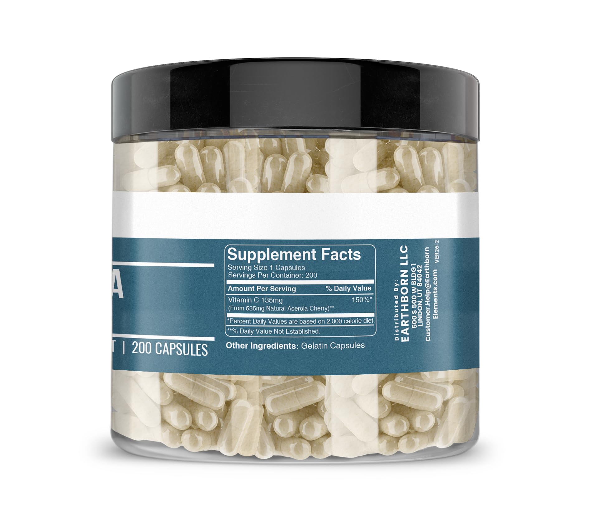 Earthborn Elements Natural Vitamin C packaging side view