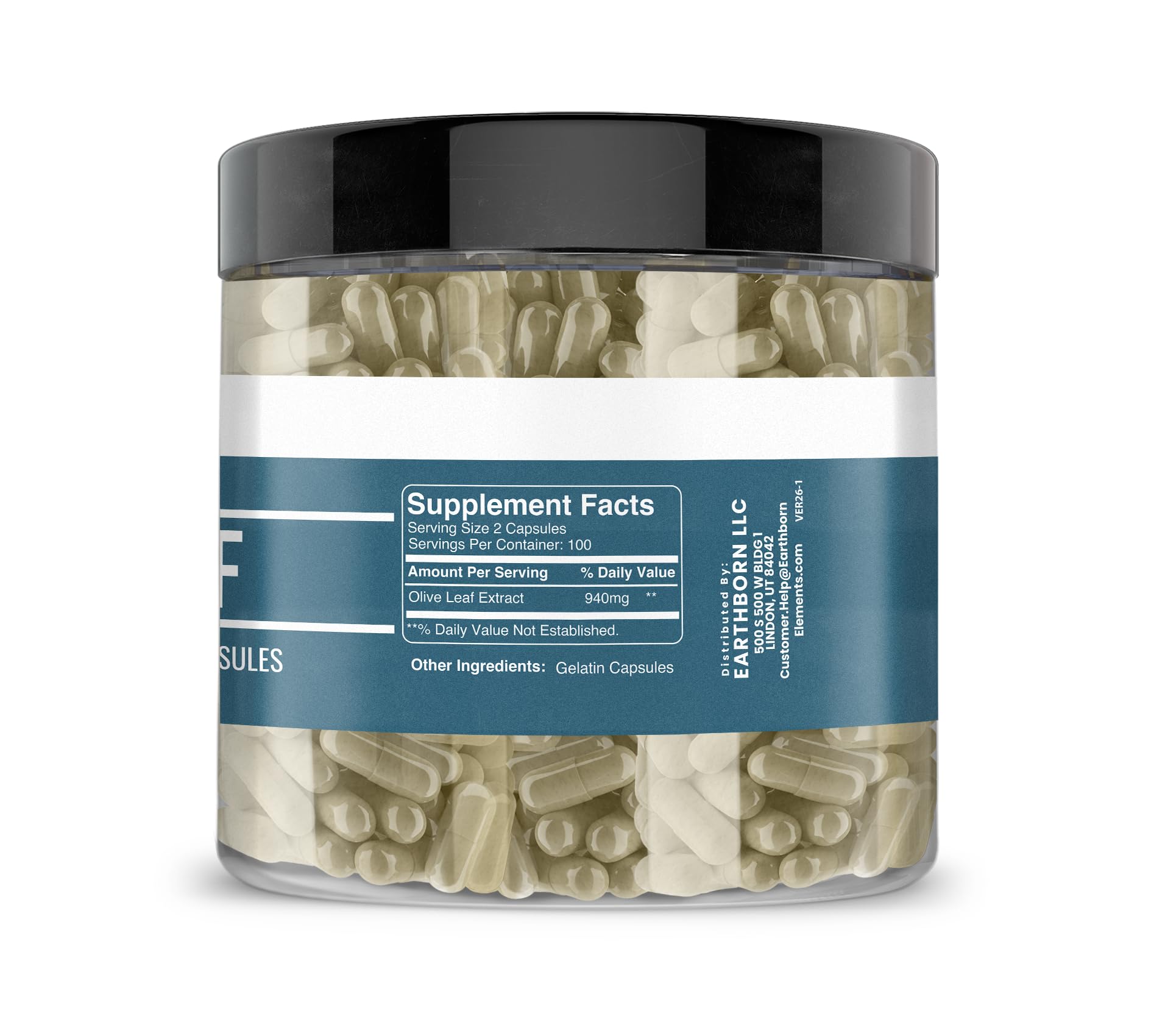 Earthborn Elements Olive Leaf Extract Capsules side view