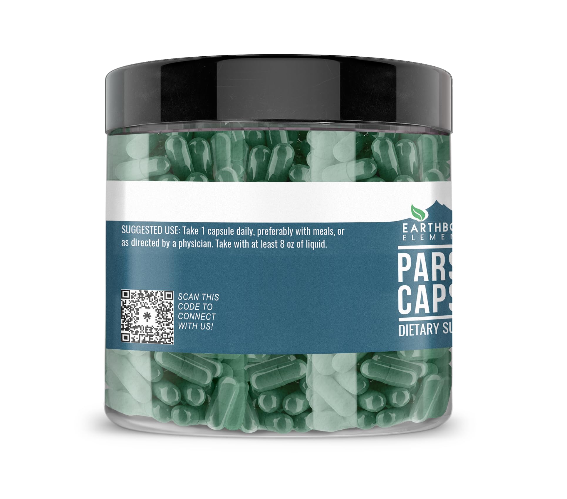 Earthborn Elements Parsley Capsules close-up of capsules