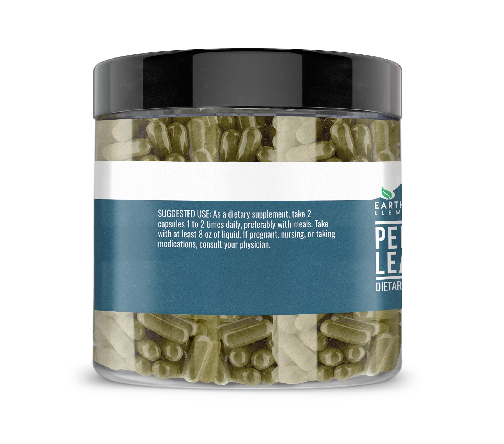 Earthborn Elements Peppermint Leaf Capsules bottle with label