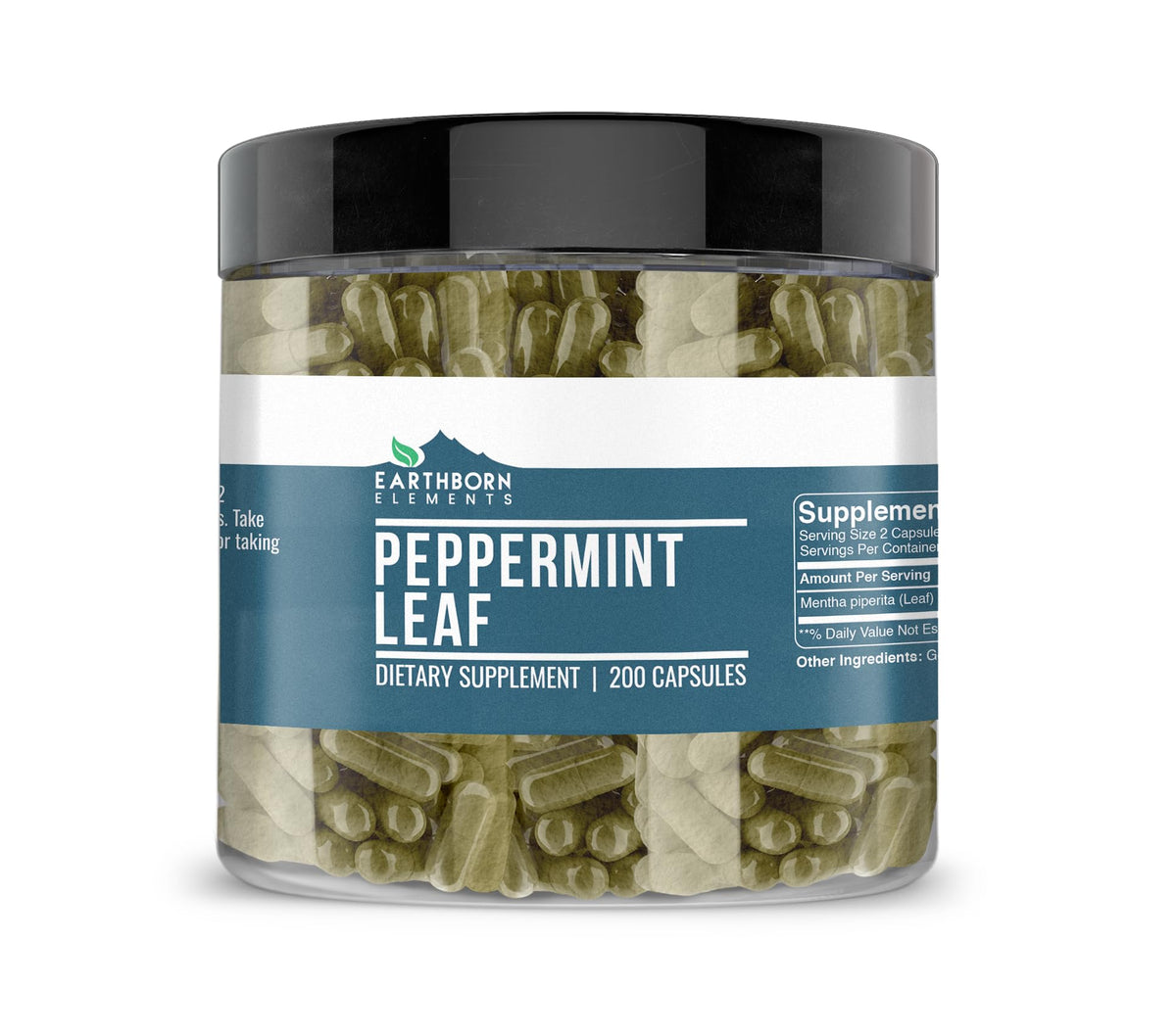 Earthborn Elements Peppermint Leaf Capsules front view