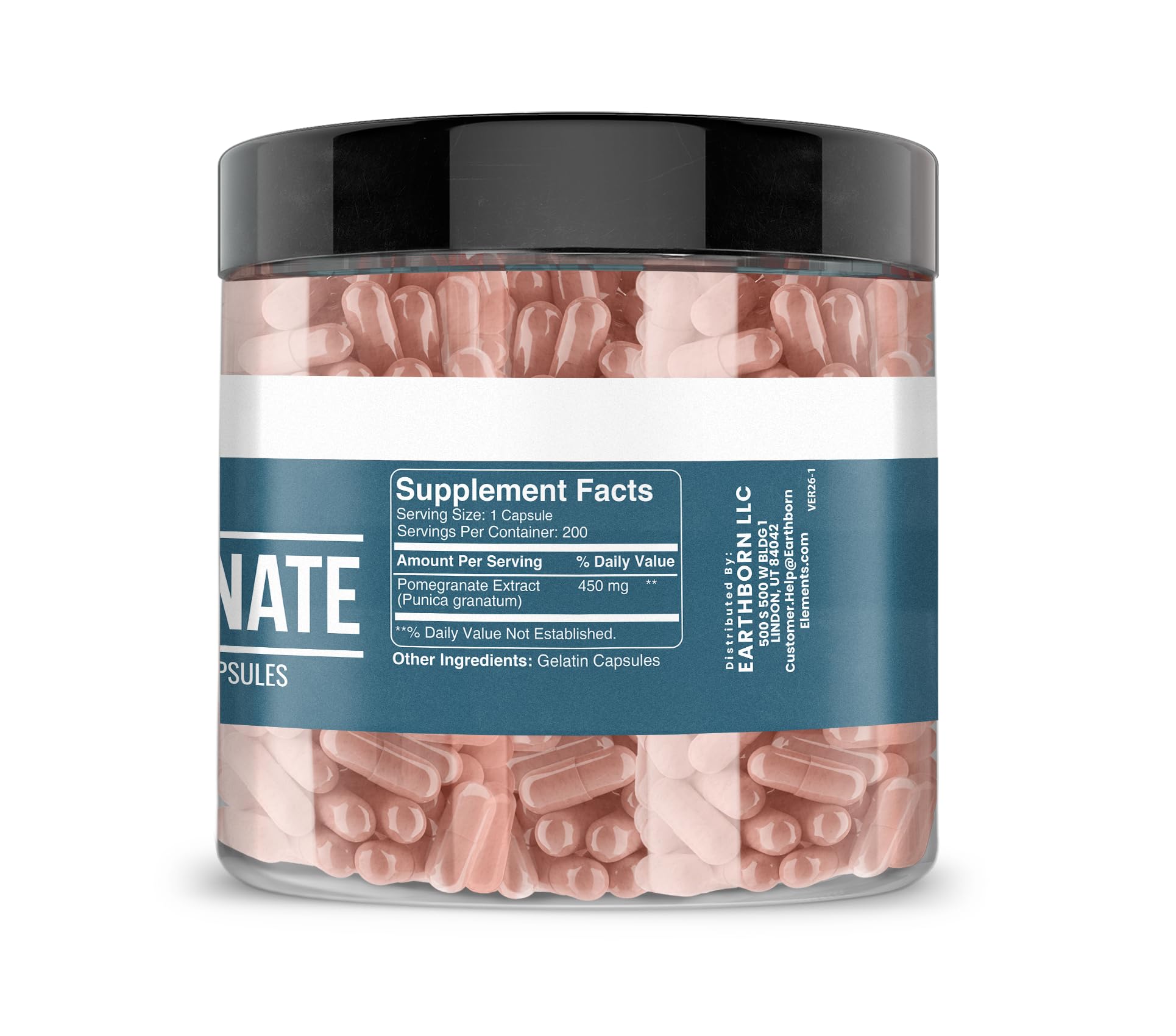 Earthborn Elements Pomegranate Capsules bottle with label