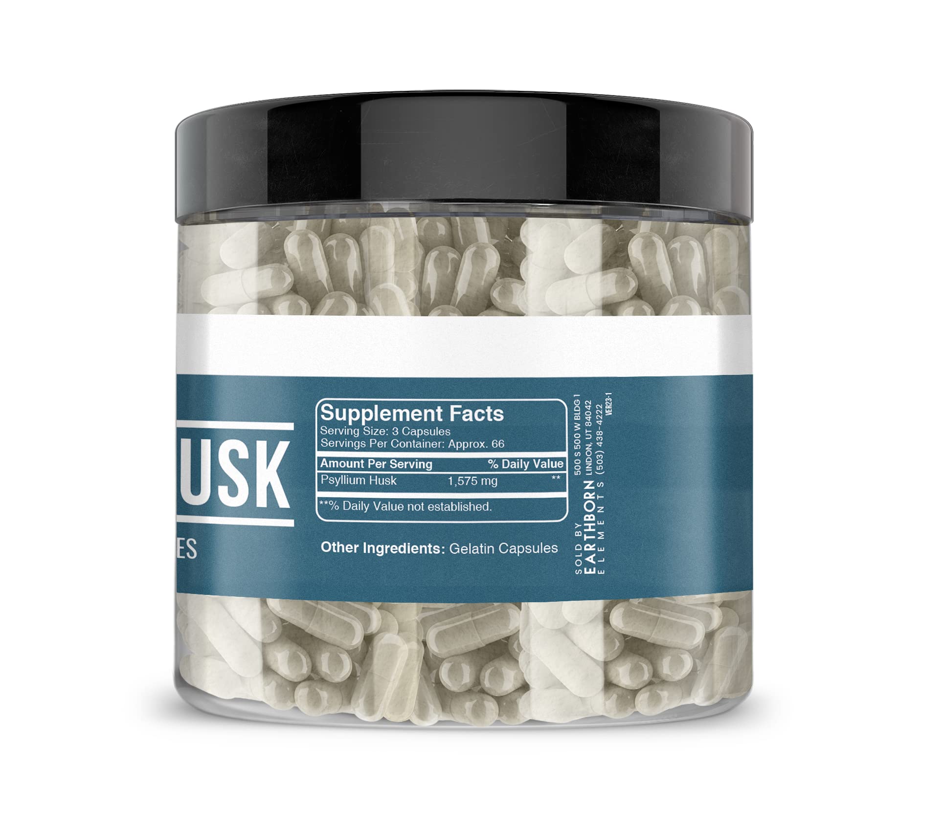 Earthborn Elements Psyllium Husk 200 Capsules with packaging