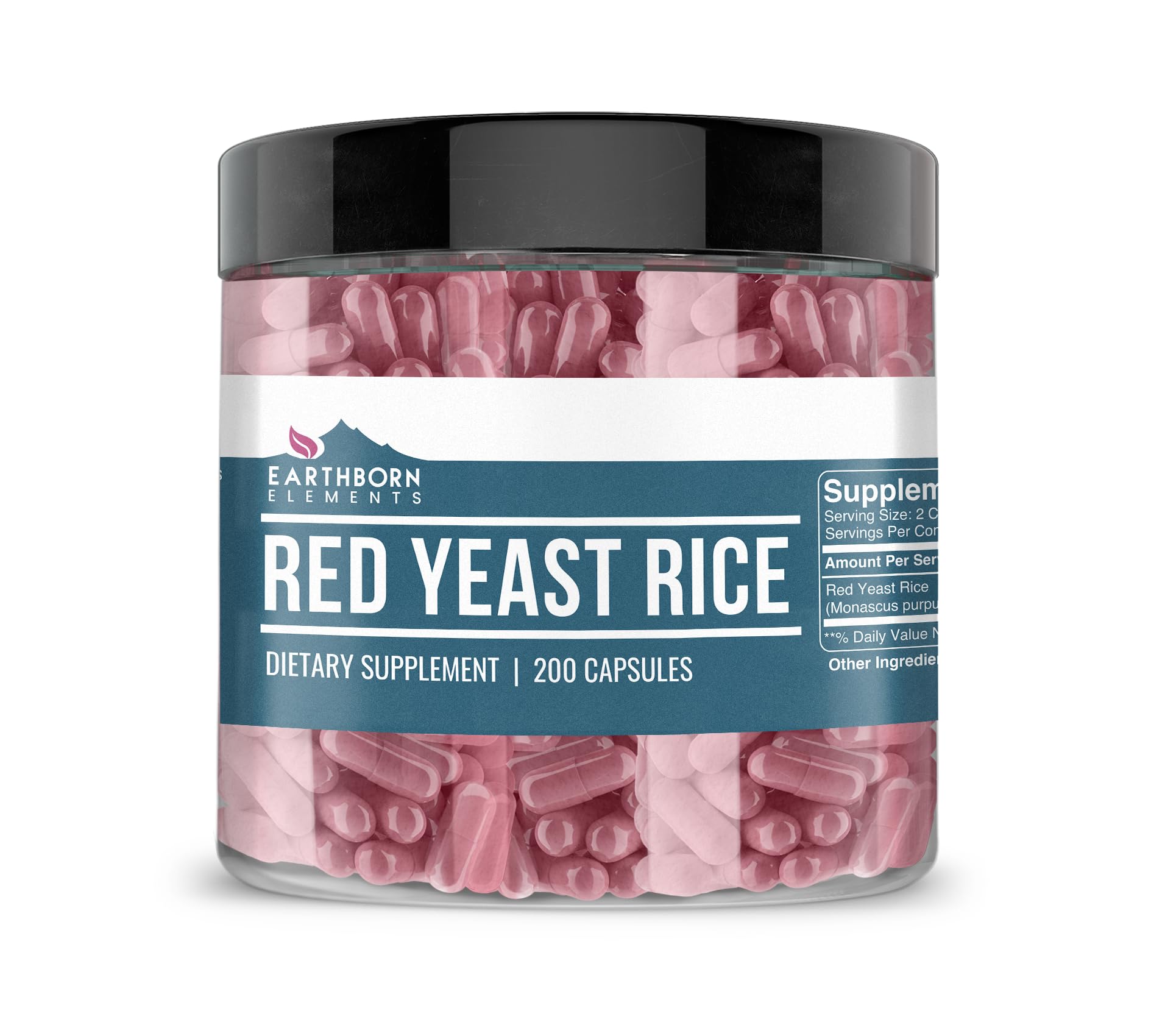 Earthborn Elements Red Yeast Rice Capsules 200 count front view