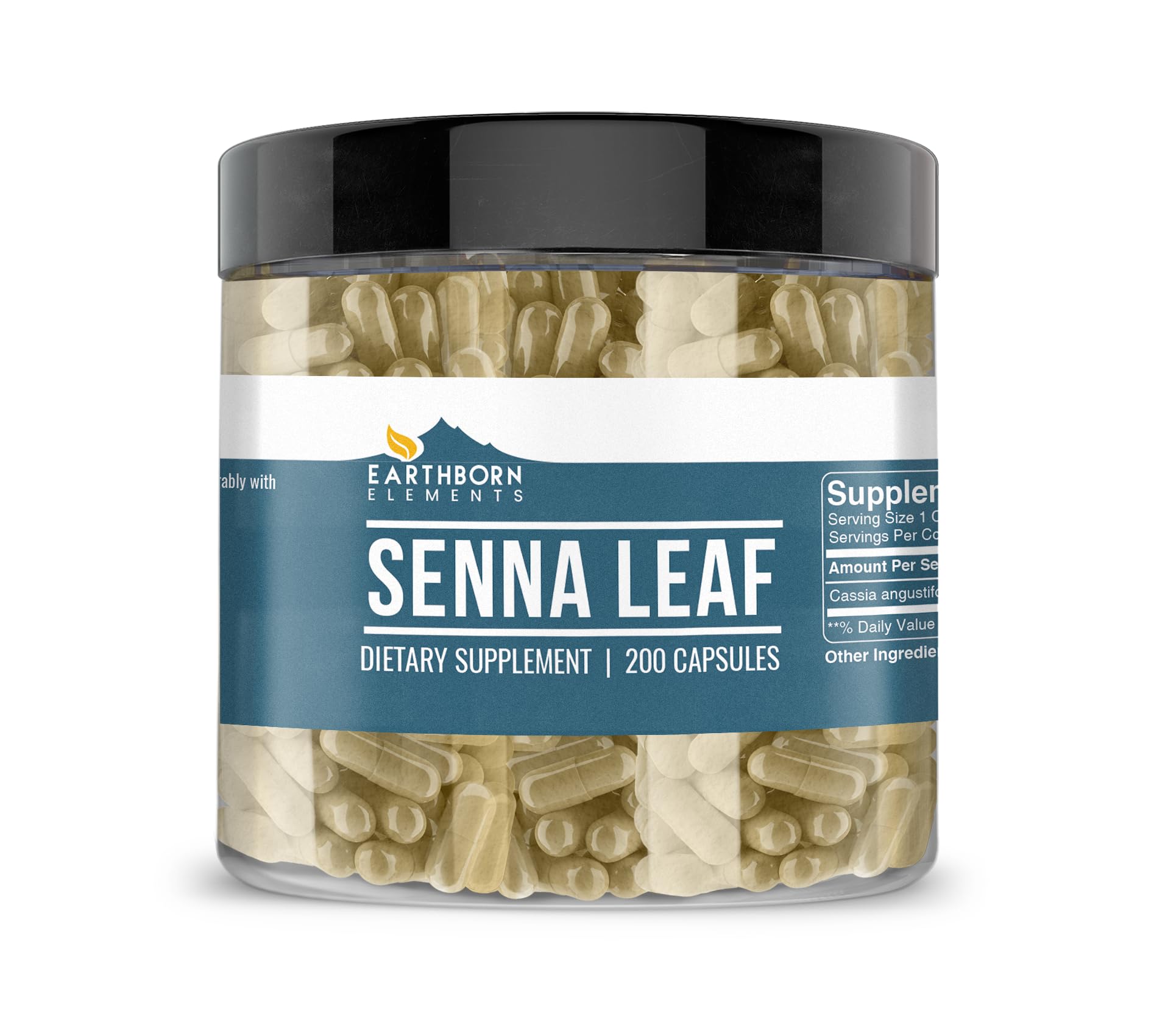 Earthborn Elements Senna Leaf Capsules front view