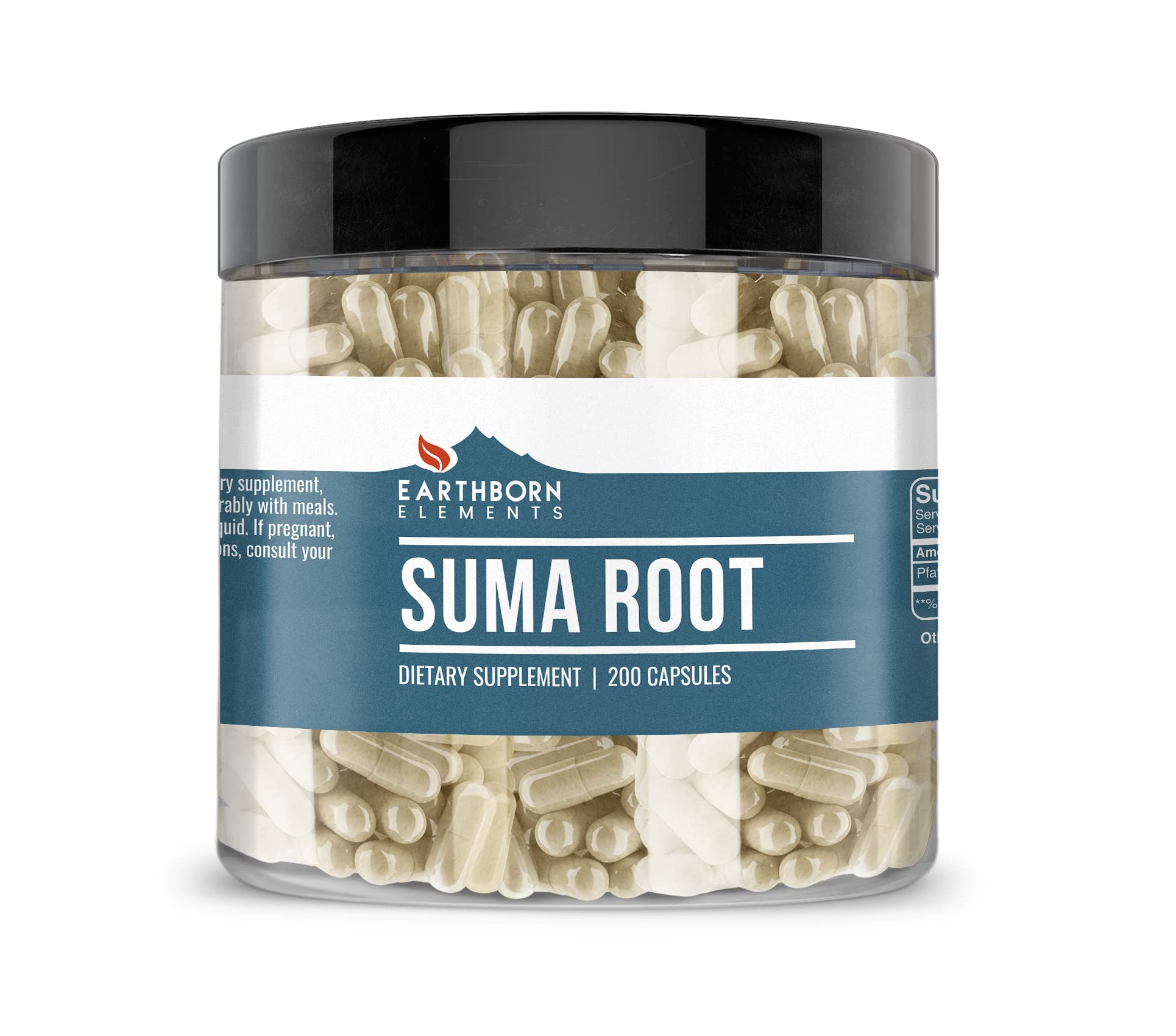 Earthborn Elements Suma Root Capsules front view with packaging