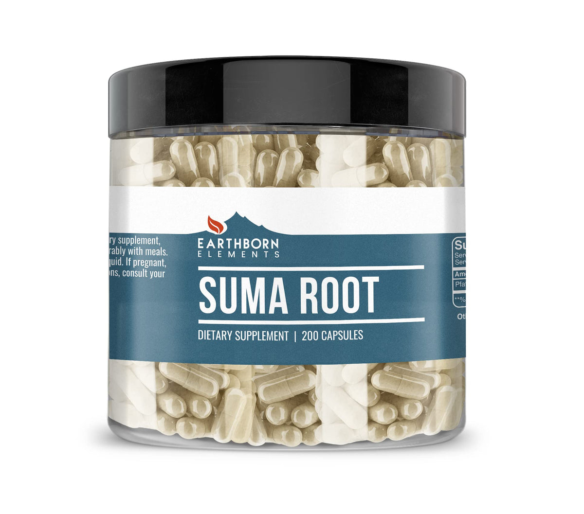 Earthborn Elements Suma Root Capsules front view with packaging