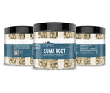 Earthborn Elements Suma Root Capsules lifestyle scene with a glass of water