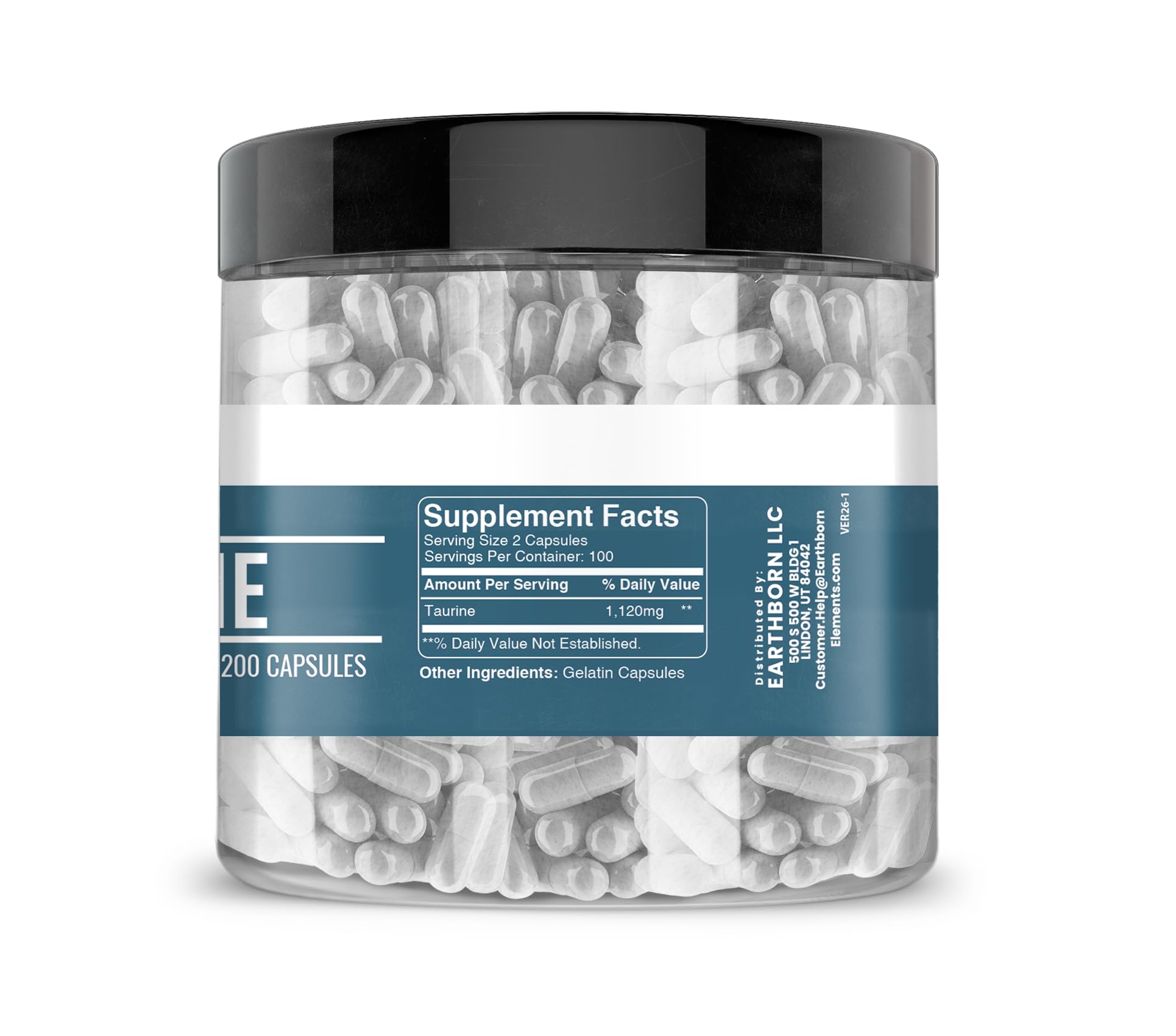 Earthborn Elements Taurine Capsules bottle with label
