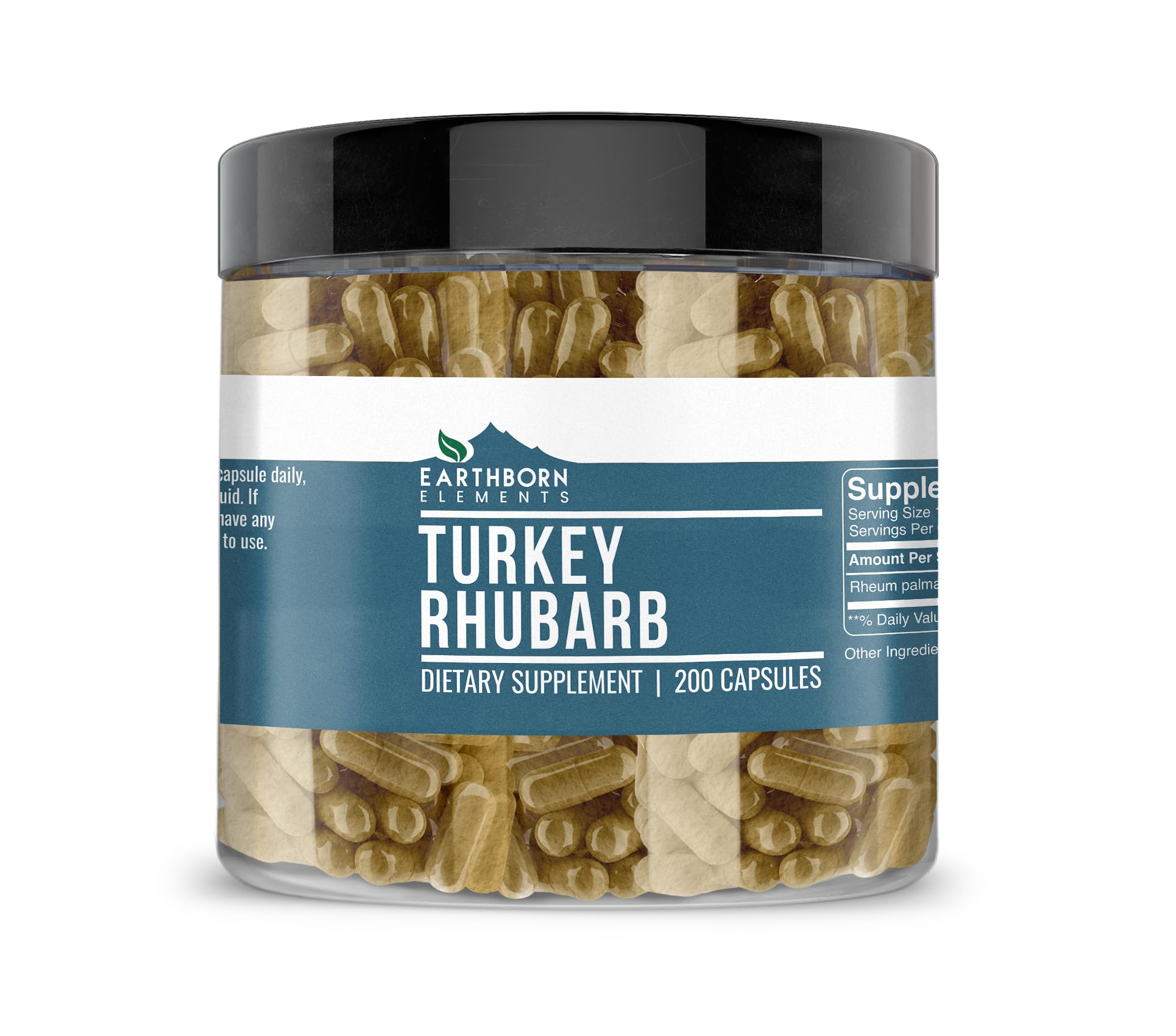 Earthborn Elements Turkey Rhubarb Extract Capsules front view