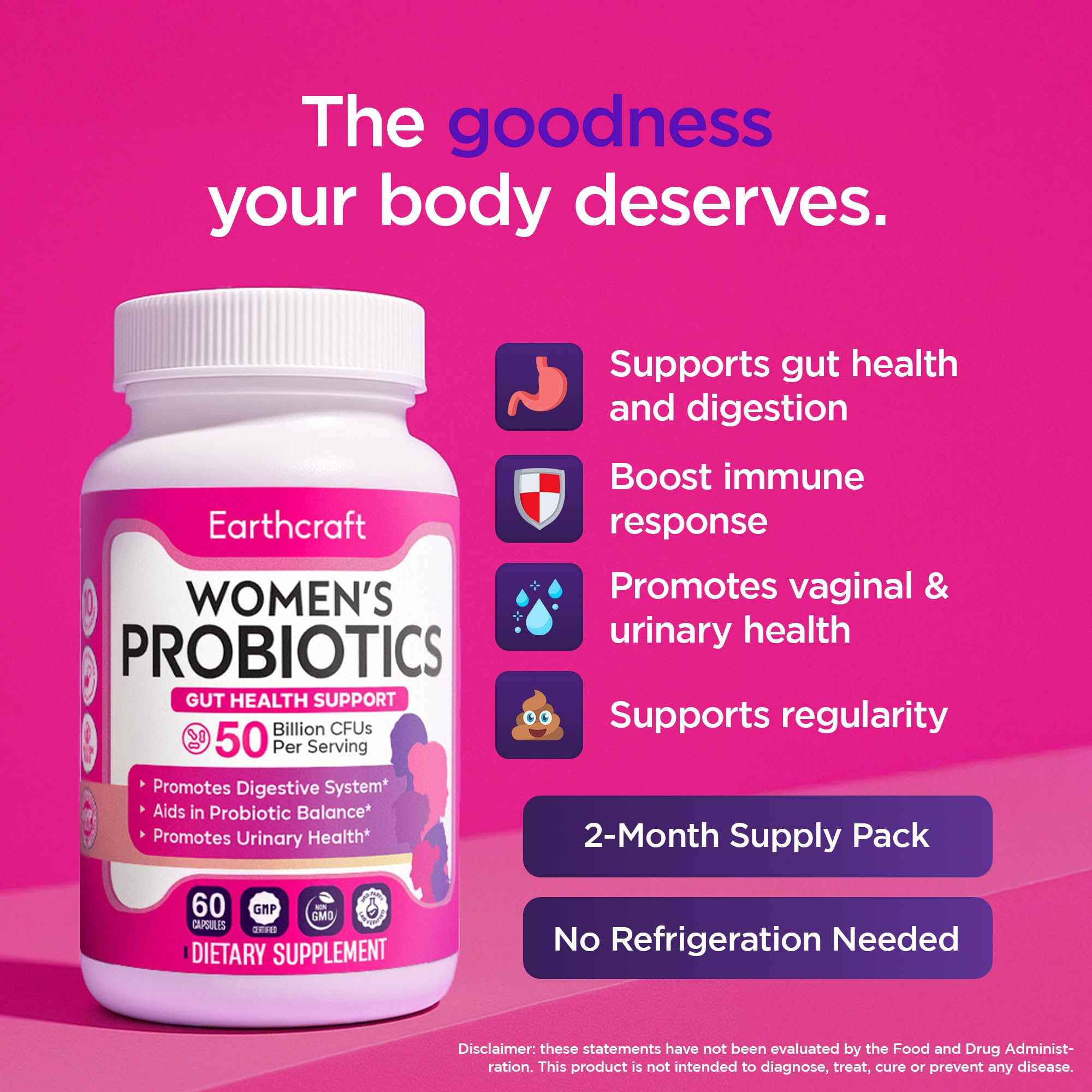 Earthcraft Probiotic Supplement bottle side view