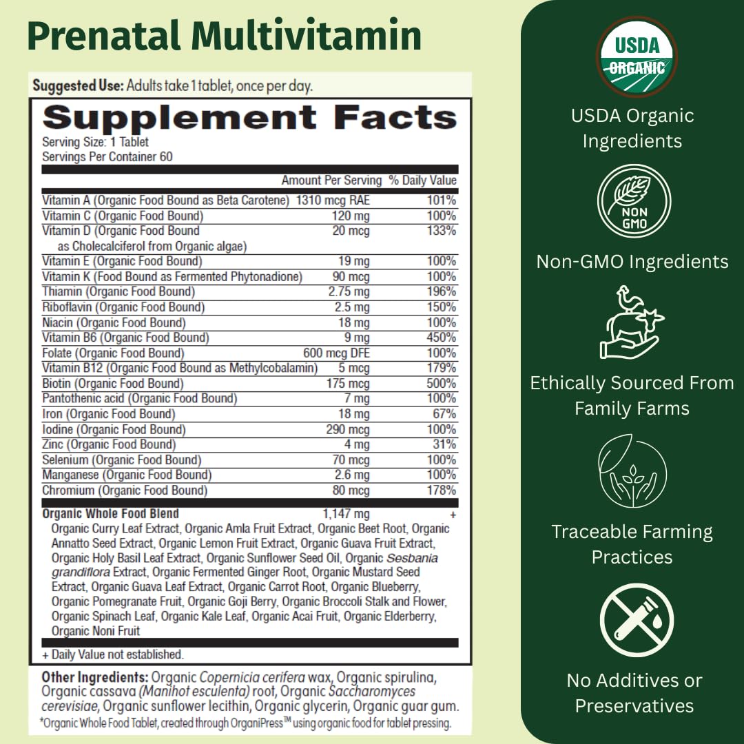 EarthFirst Organic Prenatal Vitamins packaging side view