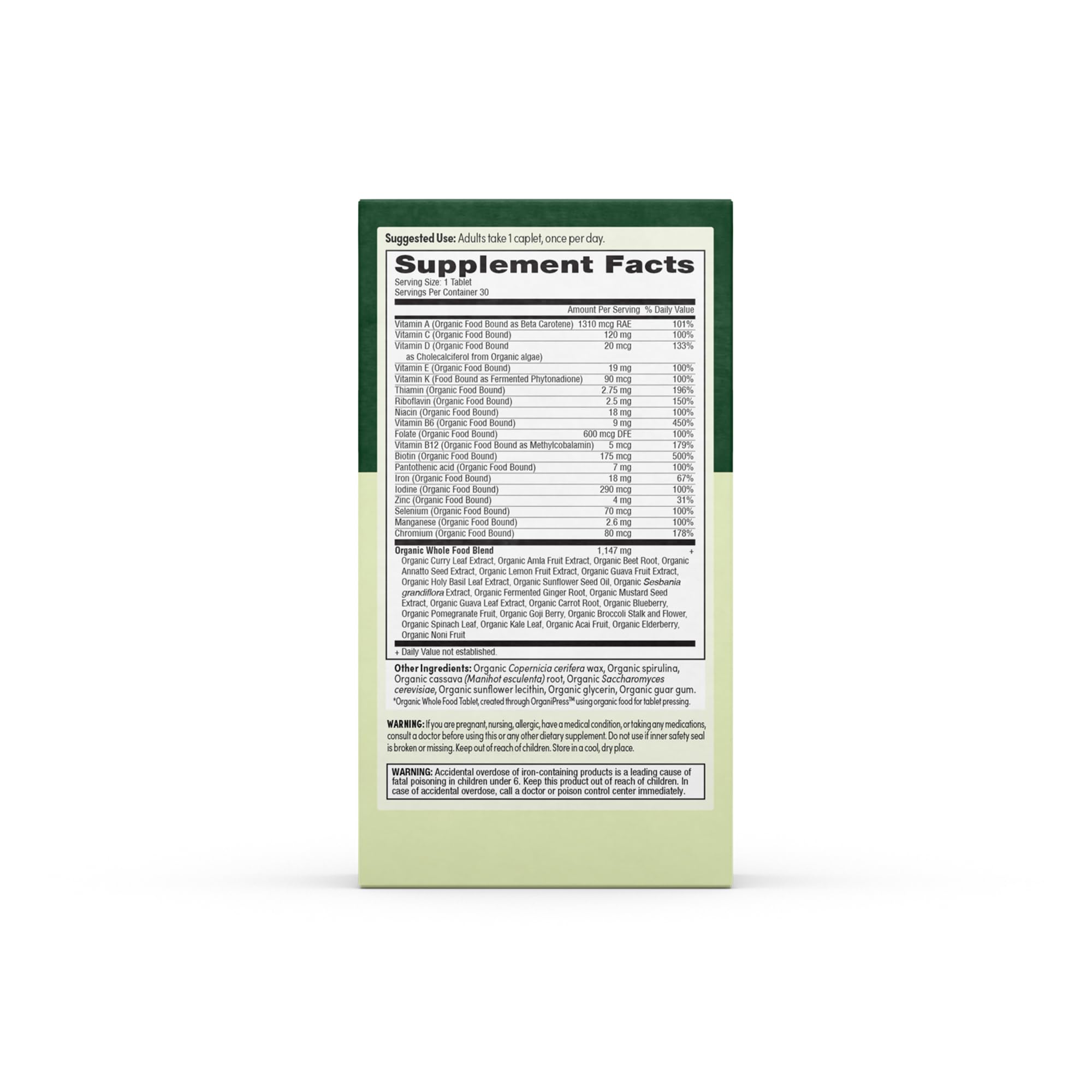 EarthFirst Organic Prenatal Vitamins with lifestyle setting