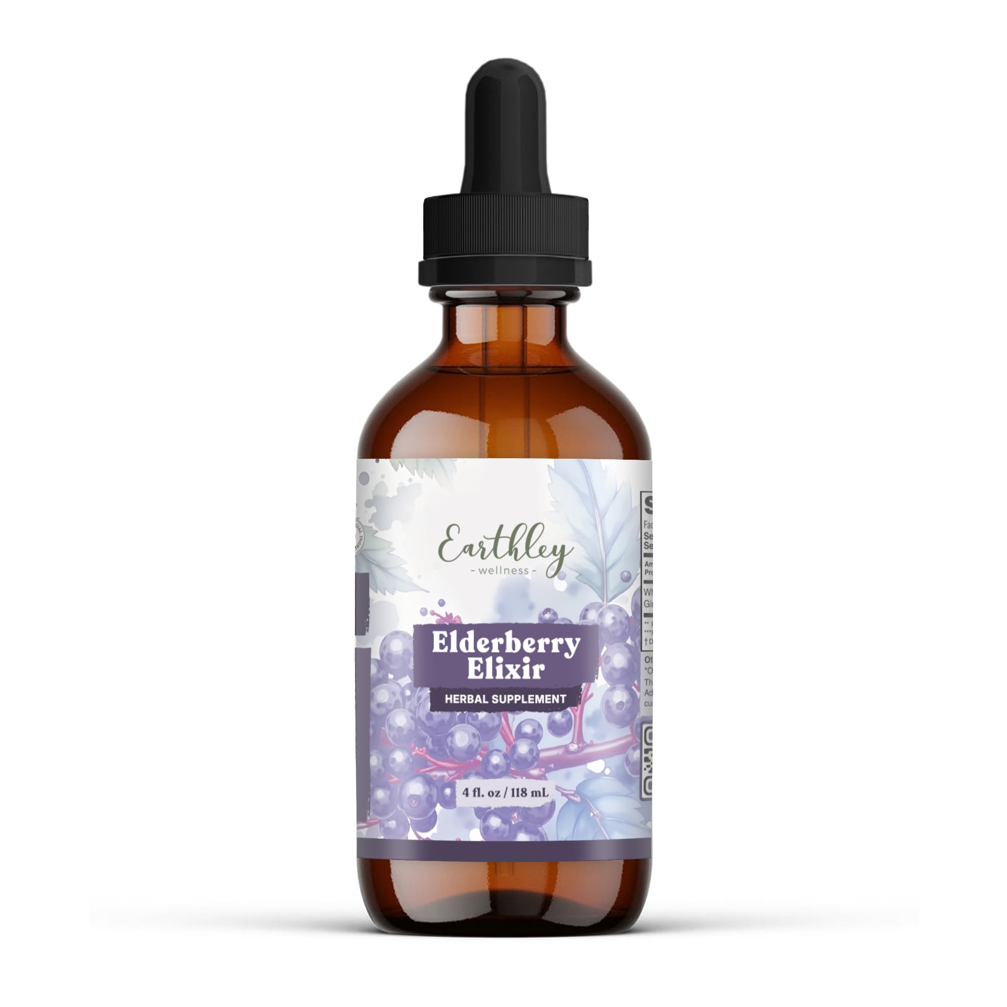 Earthley Wellness Elderberry Supplement 170g front view