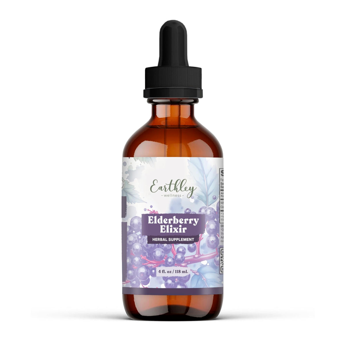 Earthley Wellness Elderberry Supplement 170g front view