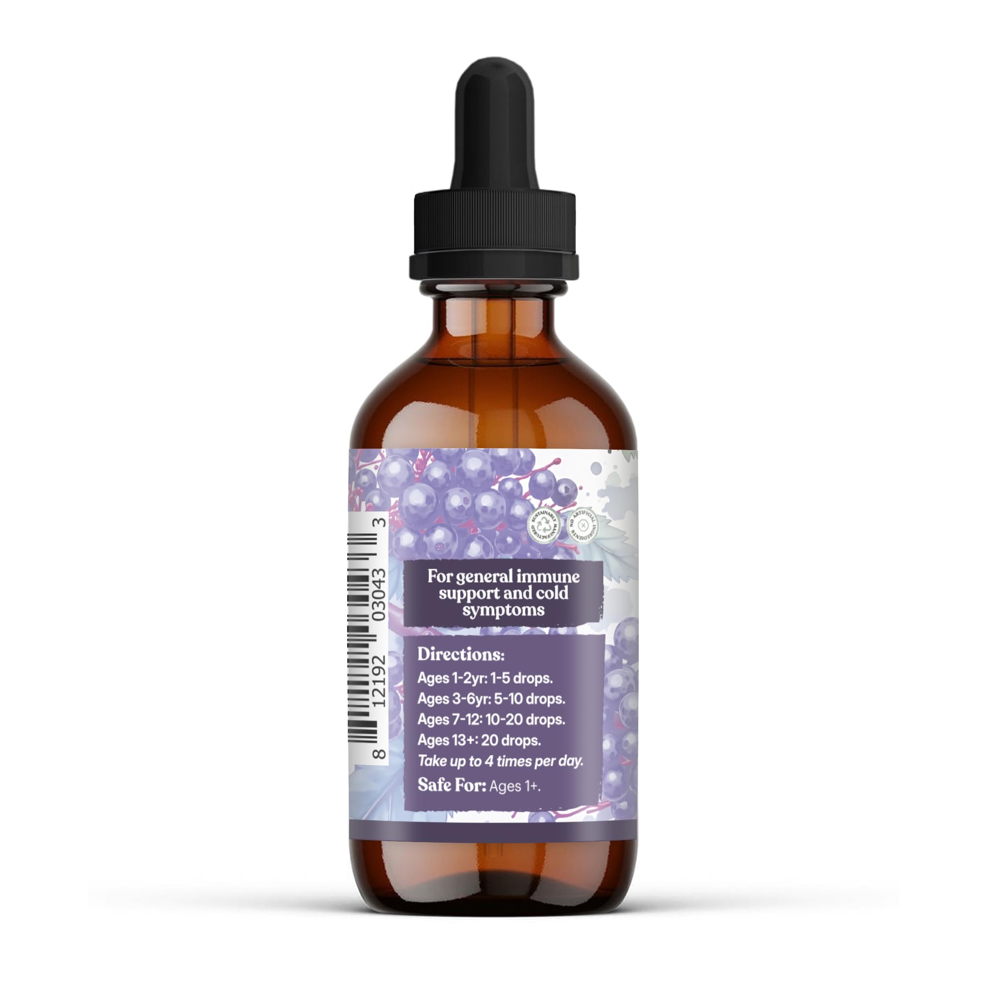 Earthley Wellness Elderberry Supplement 170g side view