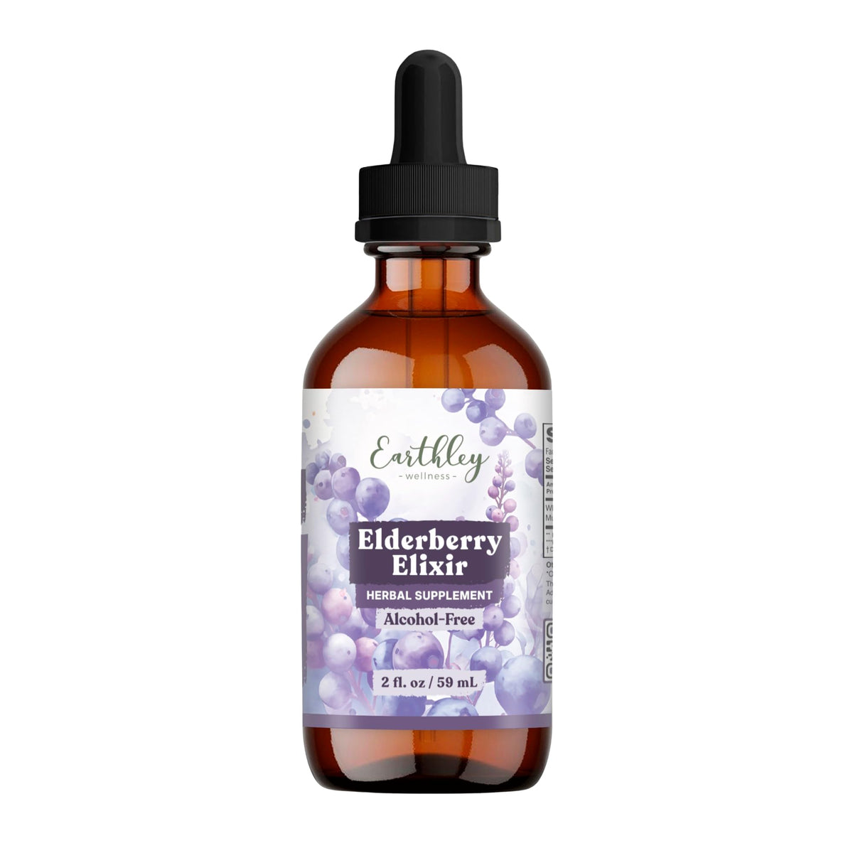 Earthley Wellness Elderberry Supplement front view with packaging