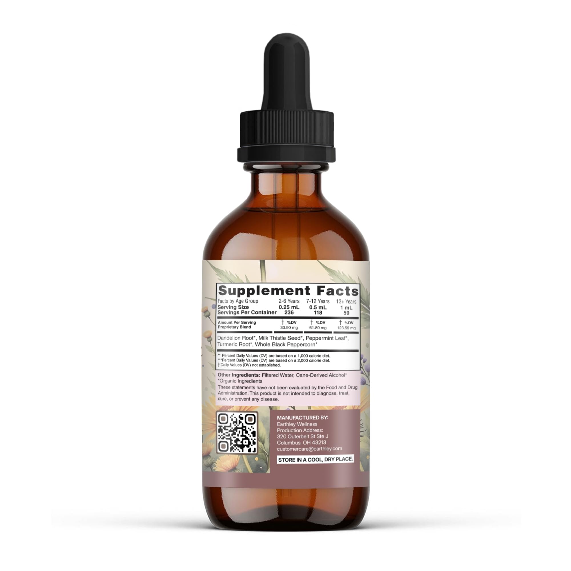 Earthley Wellness Milk Thistle Supplement side view