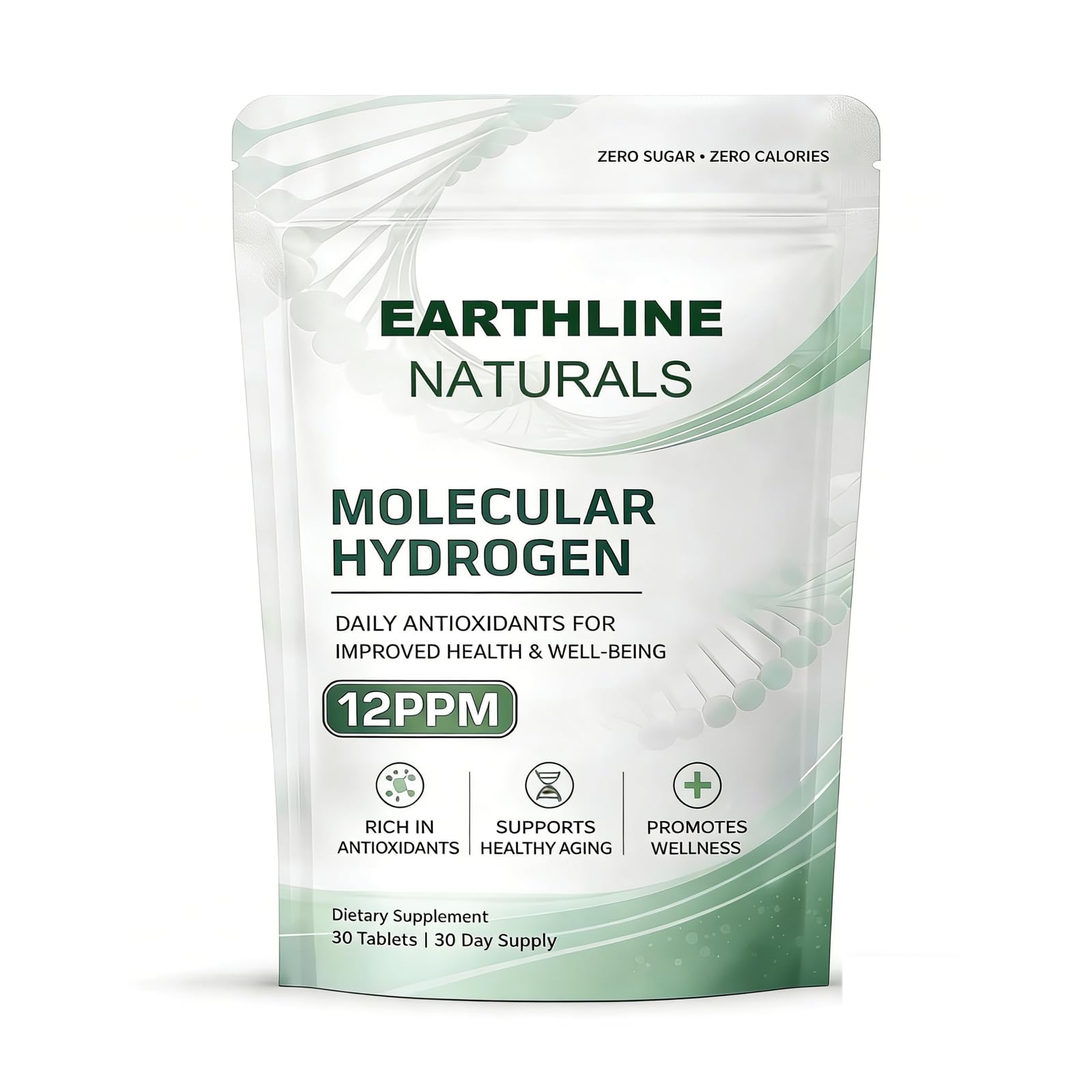 Earthline Naturals Molecular Hydrogen Tablets front view