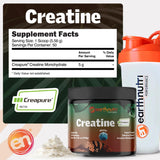 EarthNutri Creatine Monohydrate Powder mixed in a shaker