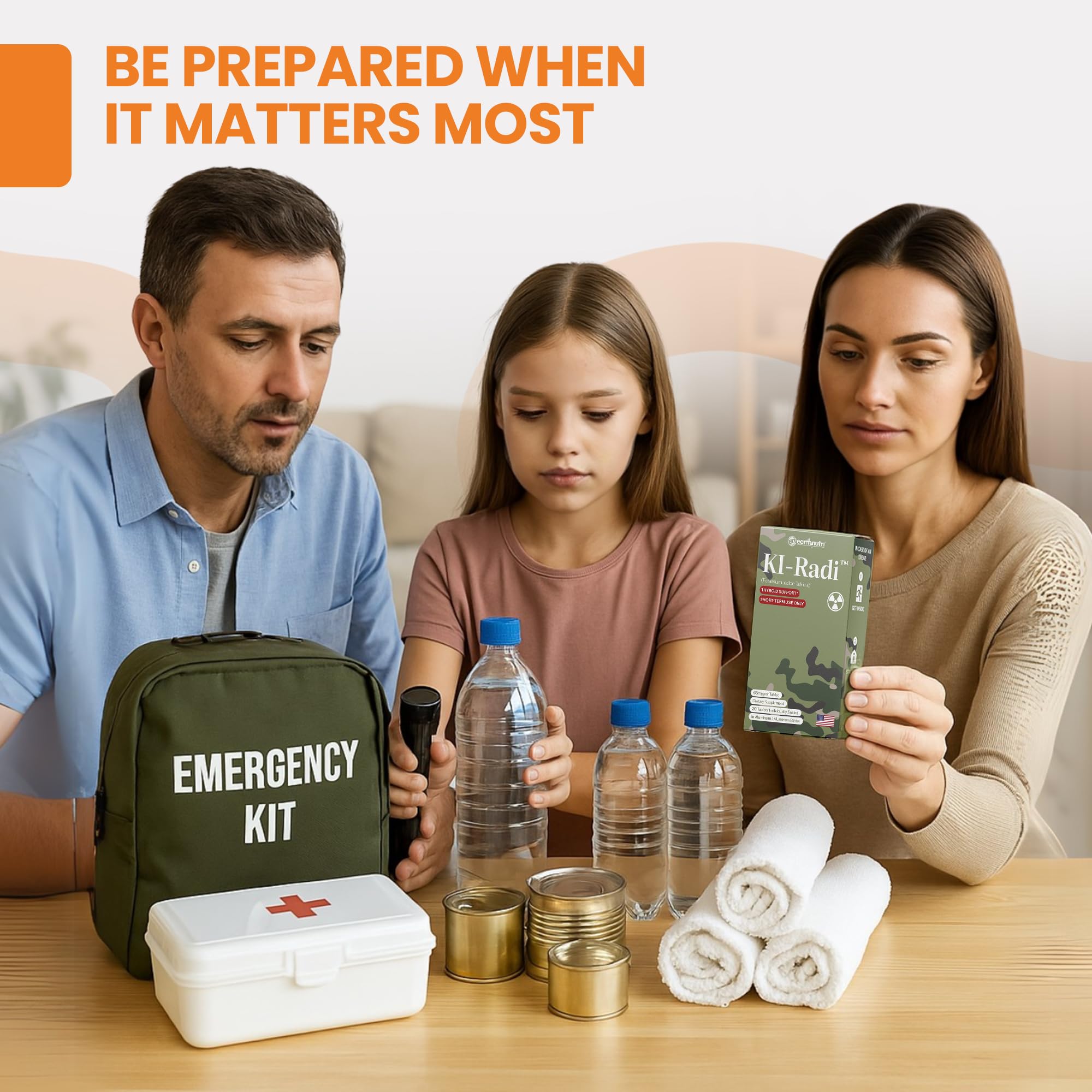 EarthNutri KI-Radi Potassium Iodine Tablets with travel kit