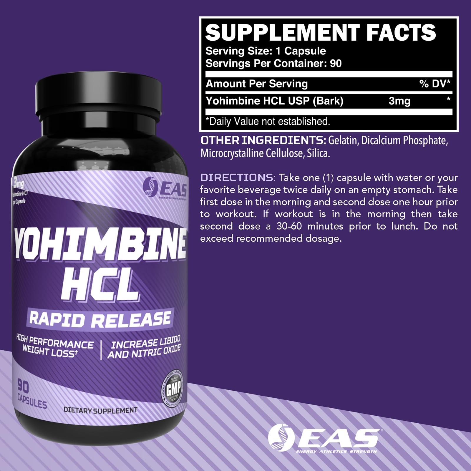EAS Yohimbe Supplement 85g side view