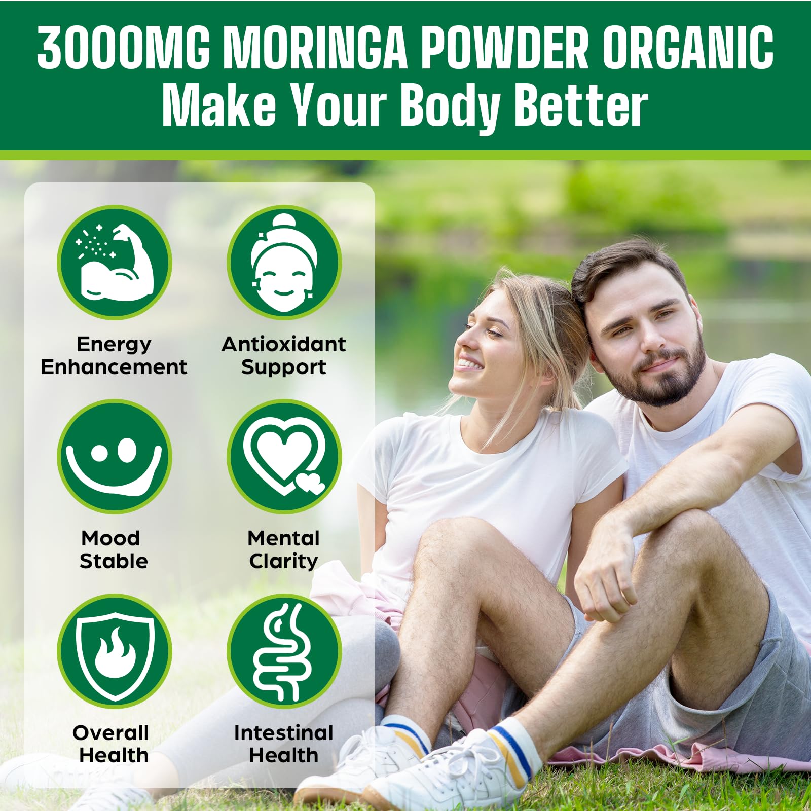 Easinloty Organic Moringa Powder in a glass of water